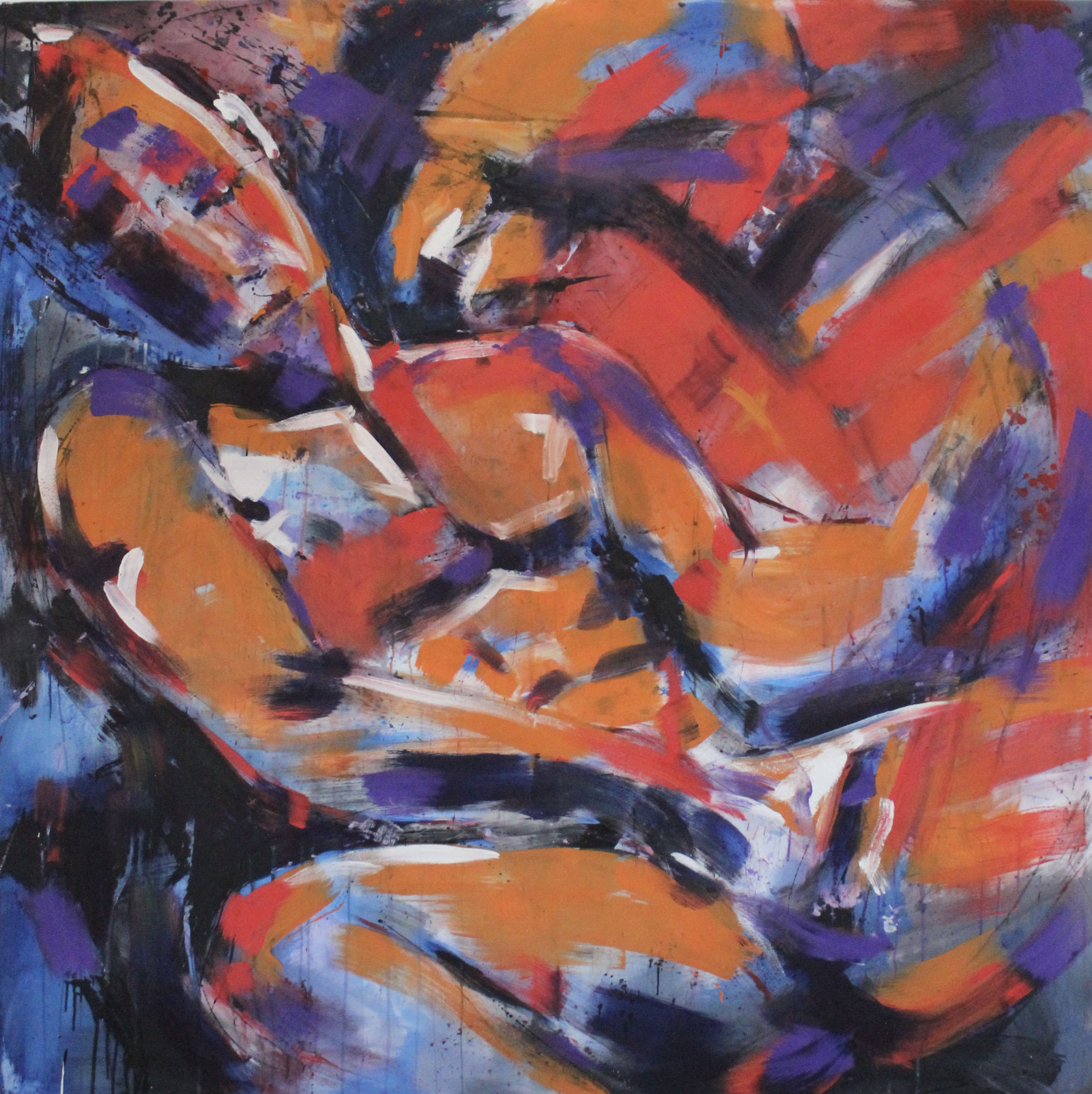 "alone", 2021, 200cm x 200cm, Mixed Media On Canvas, 