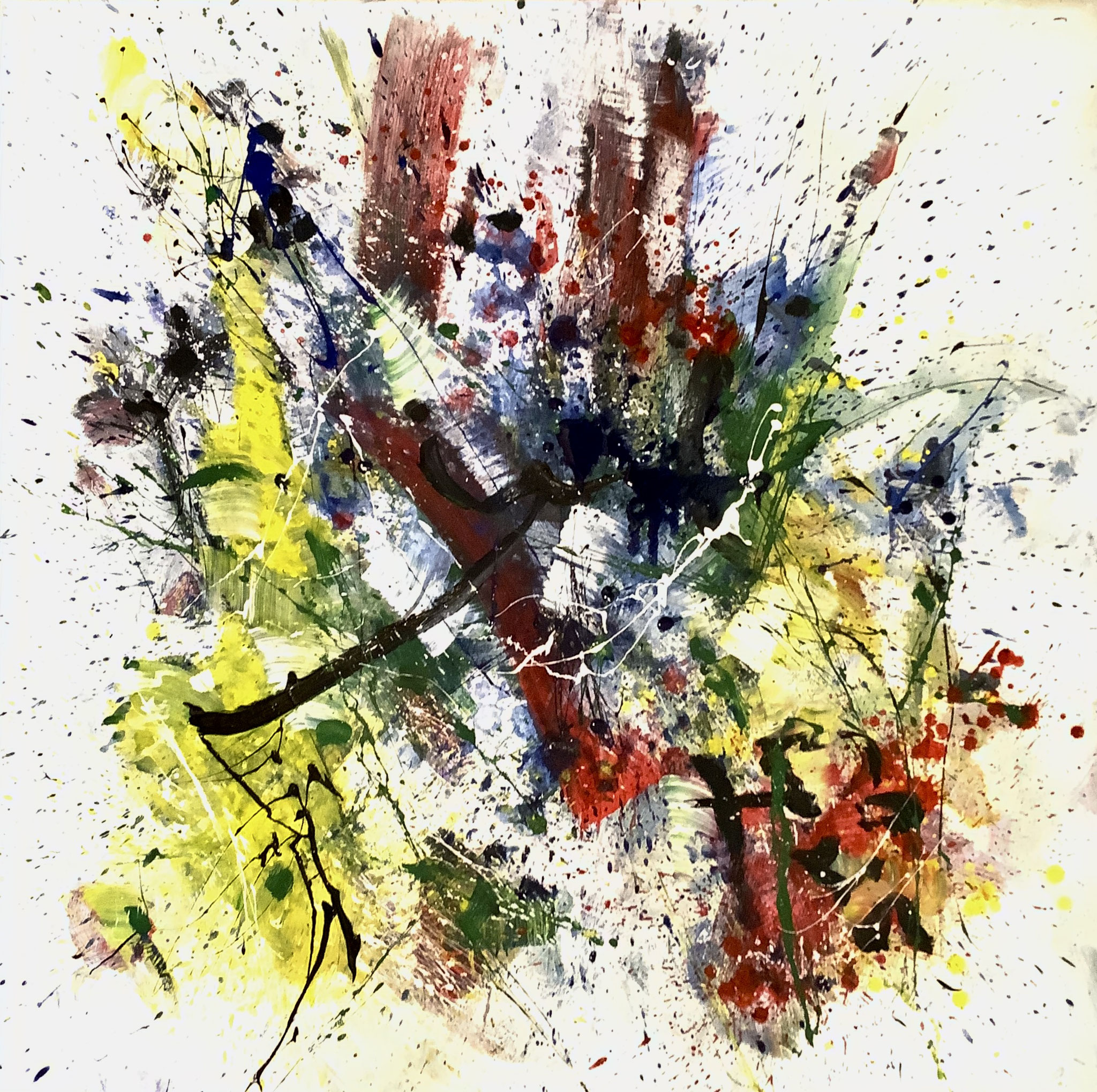 "flowers flowers VI / explosion", 100cm x 100cm, Acryl On Canvas, Stefan Miteff 2022