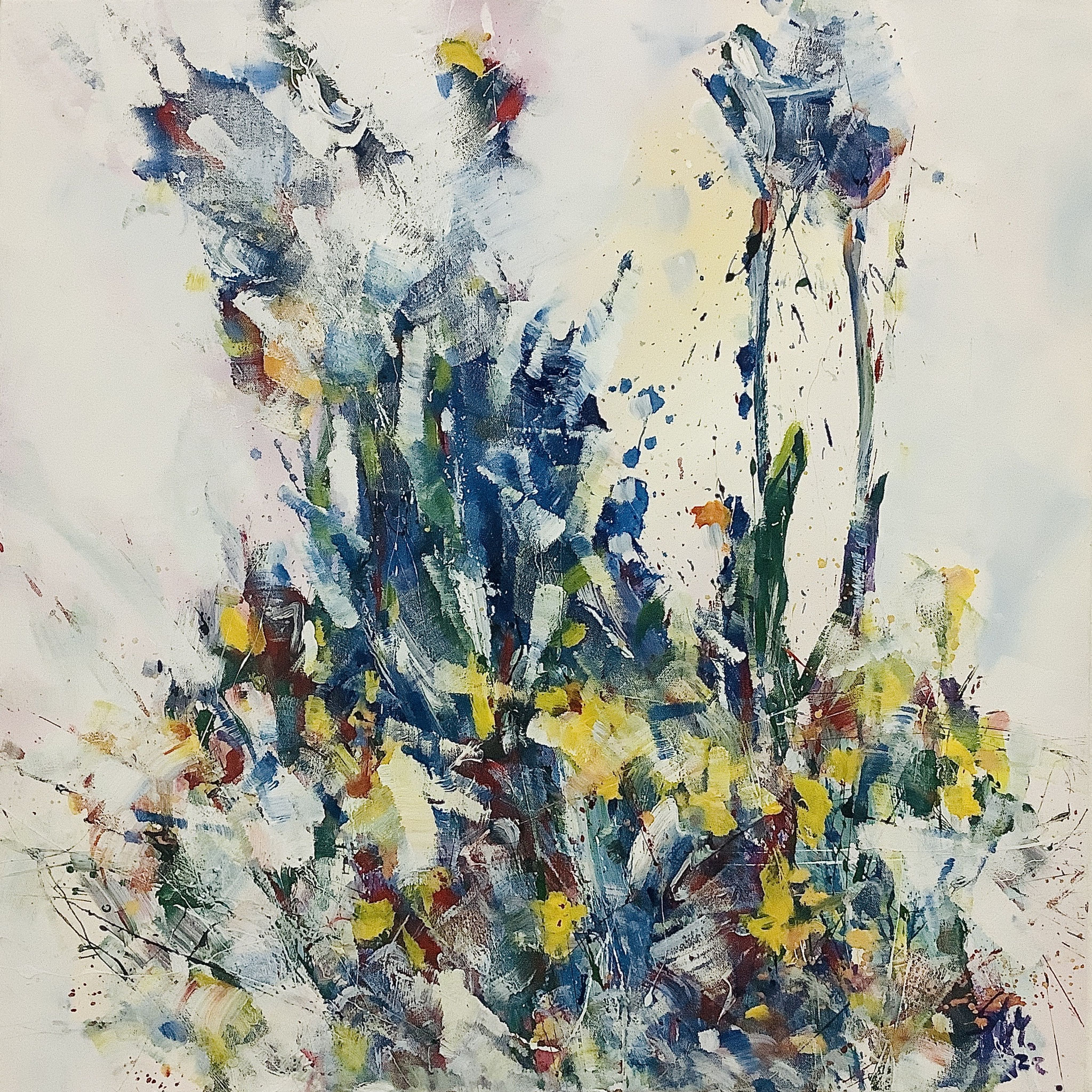"Flowers", 100cm x 100cm, Acryl On Canvas, Stefan Miteff 2022