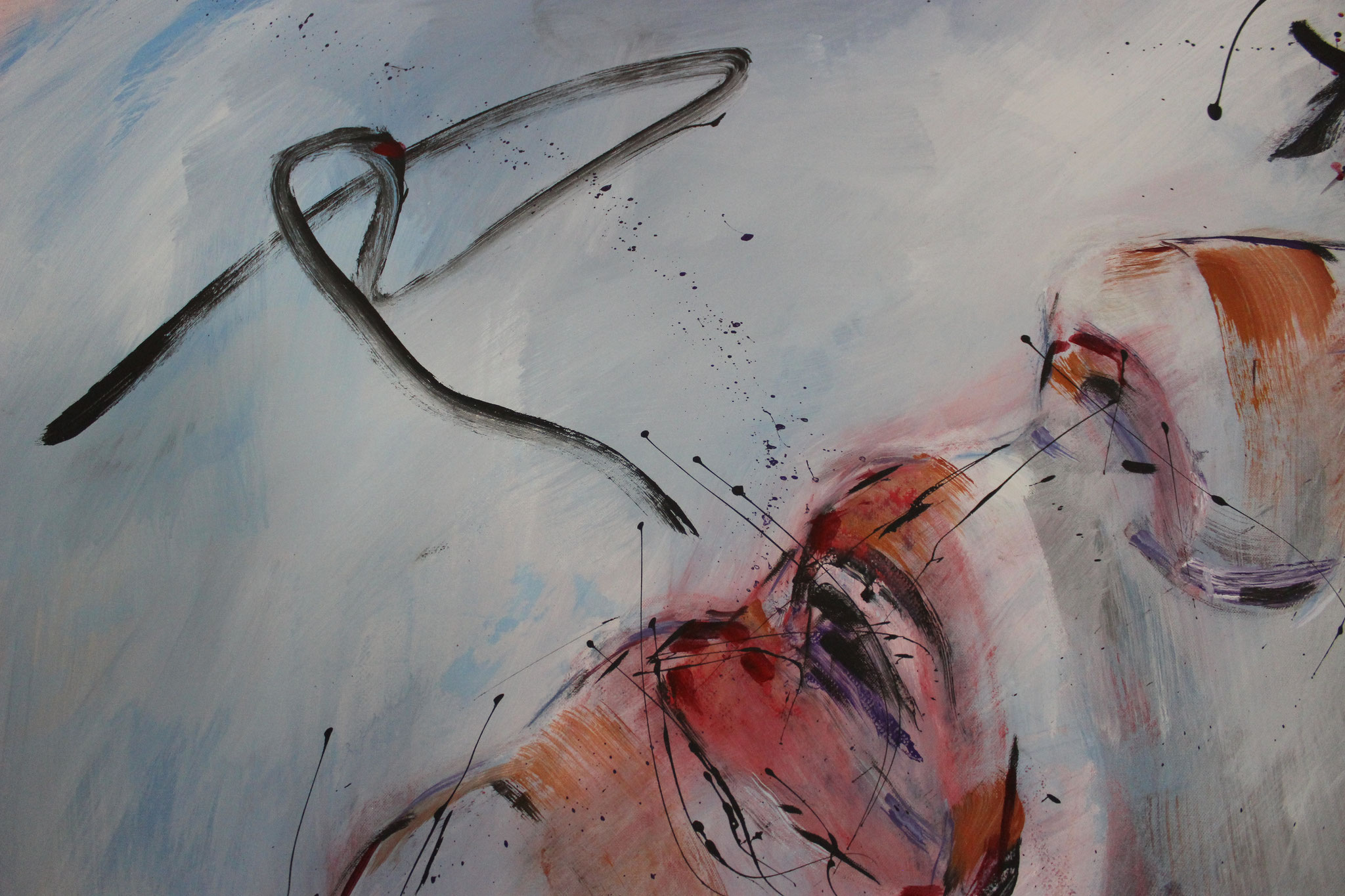 Detailansicht "the spell", 2021, 200cm x 200cm, Mixed Media On Canvas, 