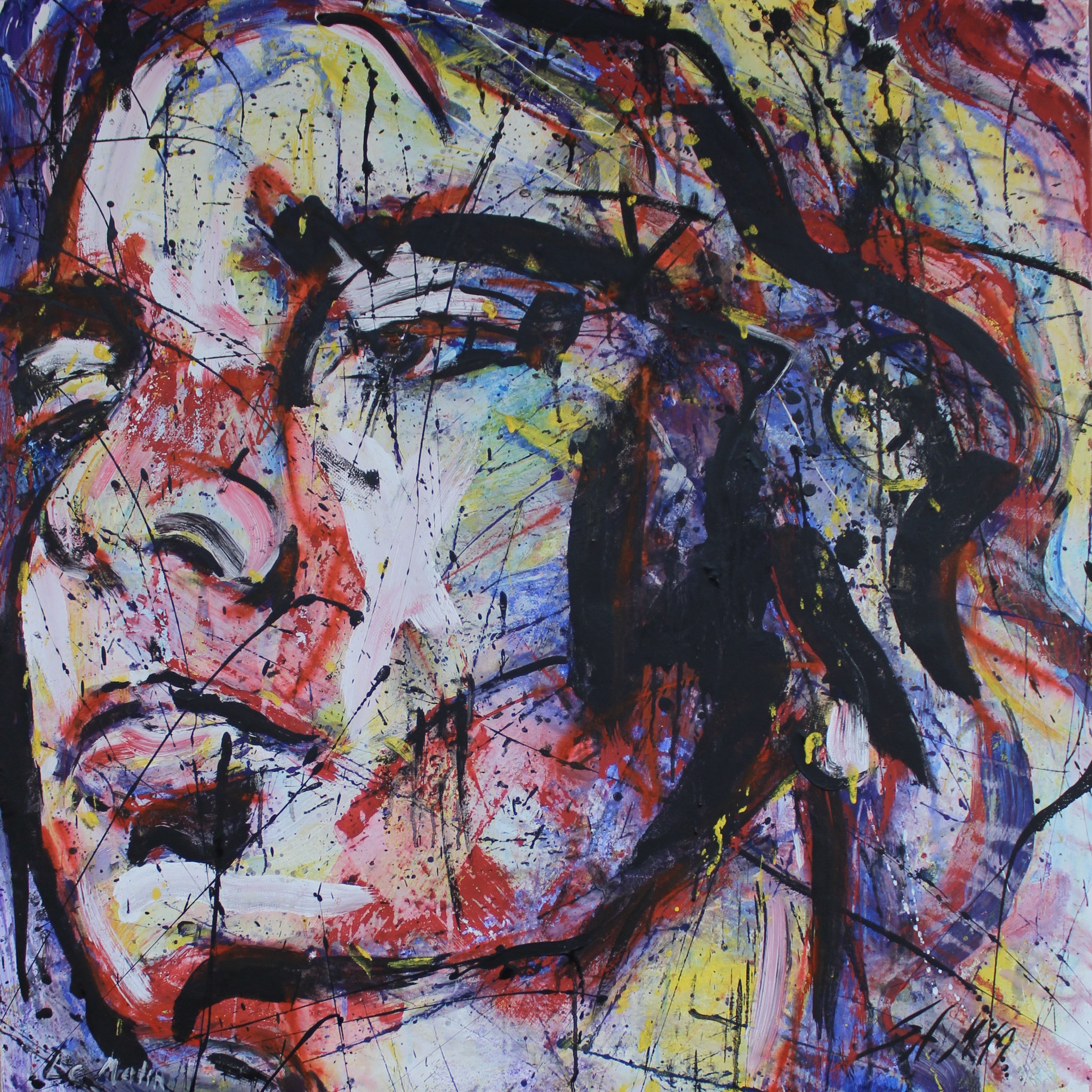 "Le Matin", Laura, 2019, mixed media on canvas,100cm x 100cm