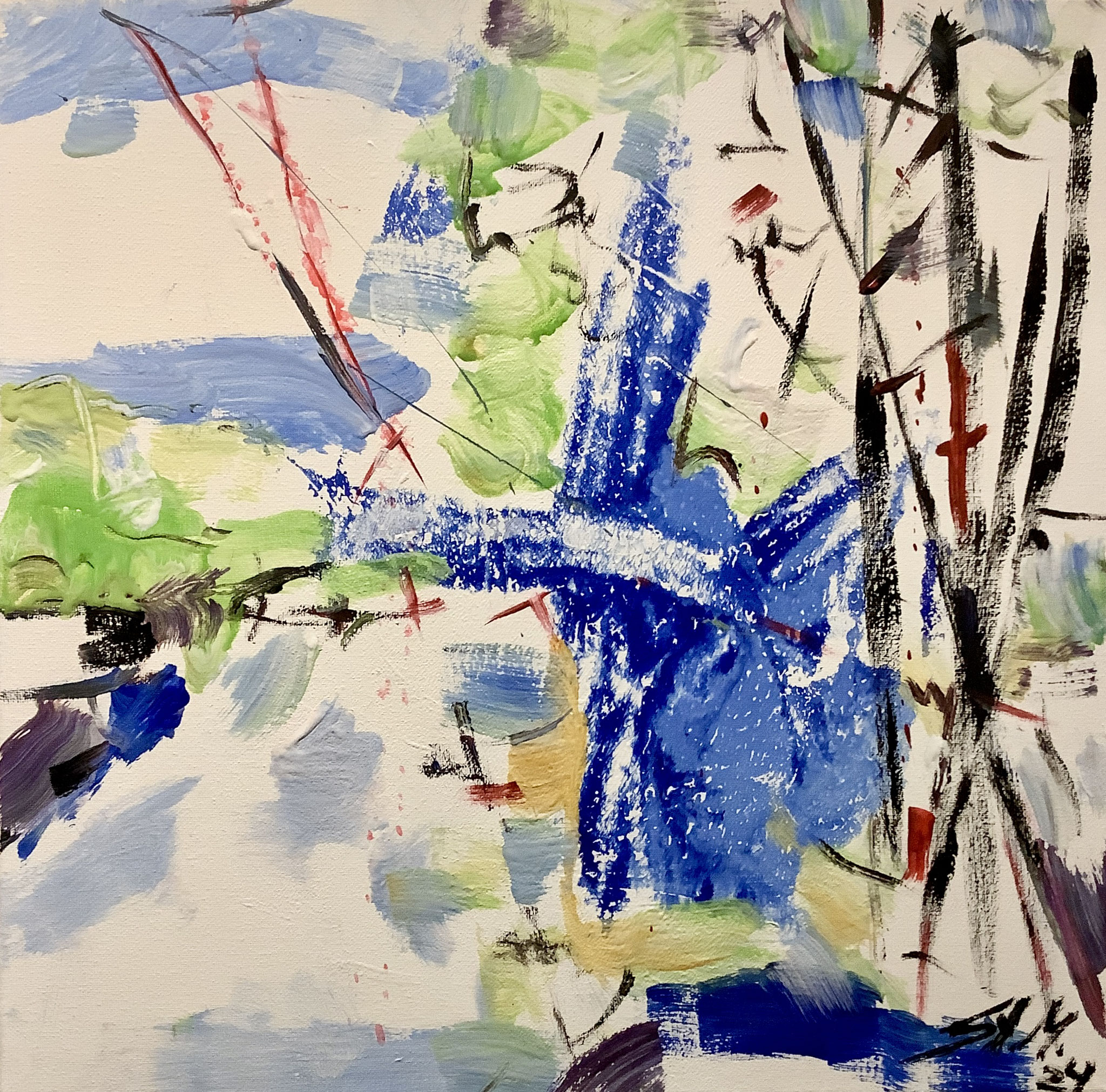 Edition "flowers, flowers", 40cm x 40cm, Mixed Media On Canvas, 2024