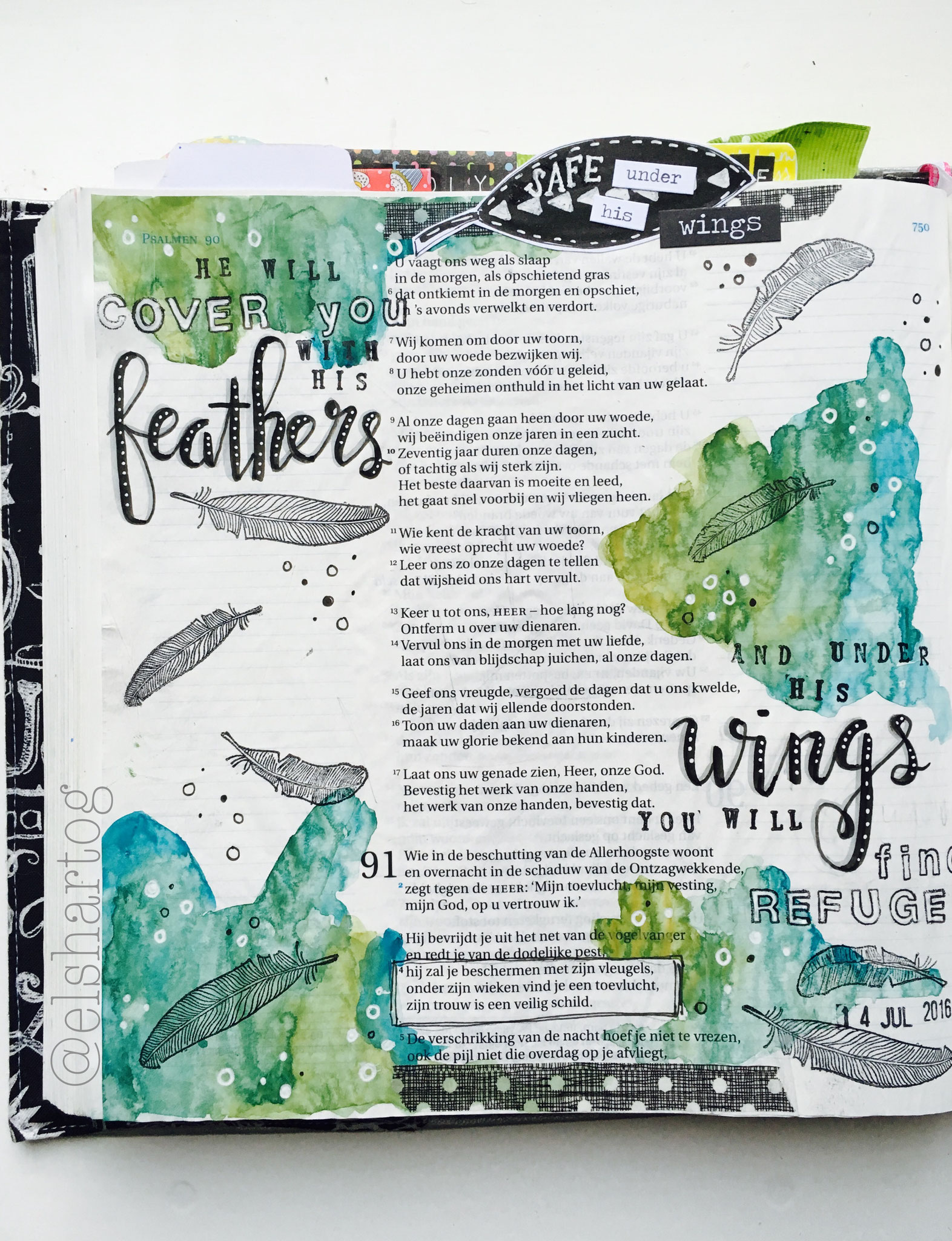 Psalm 91 | voorbeeld biblejournaling