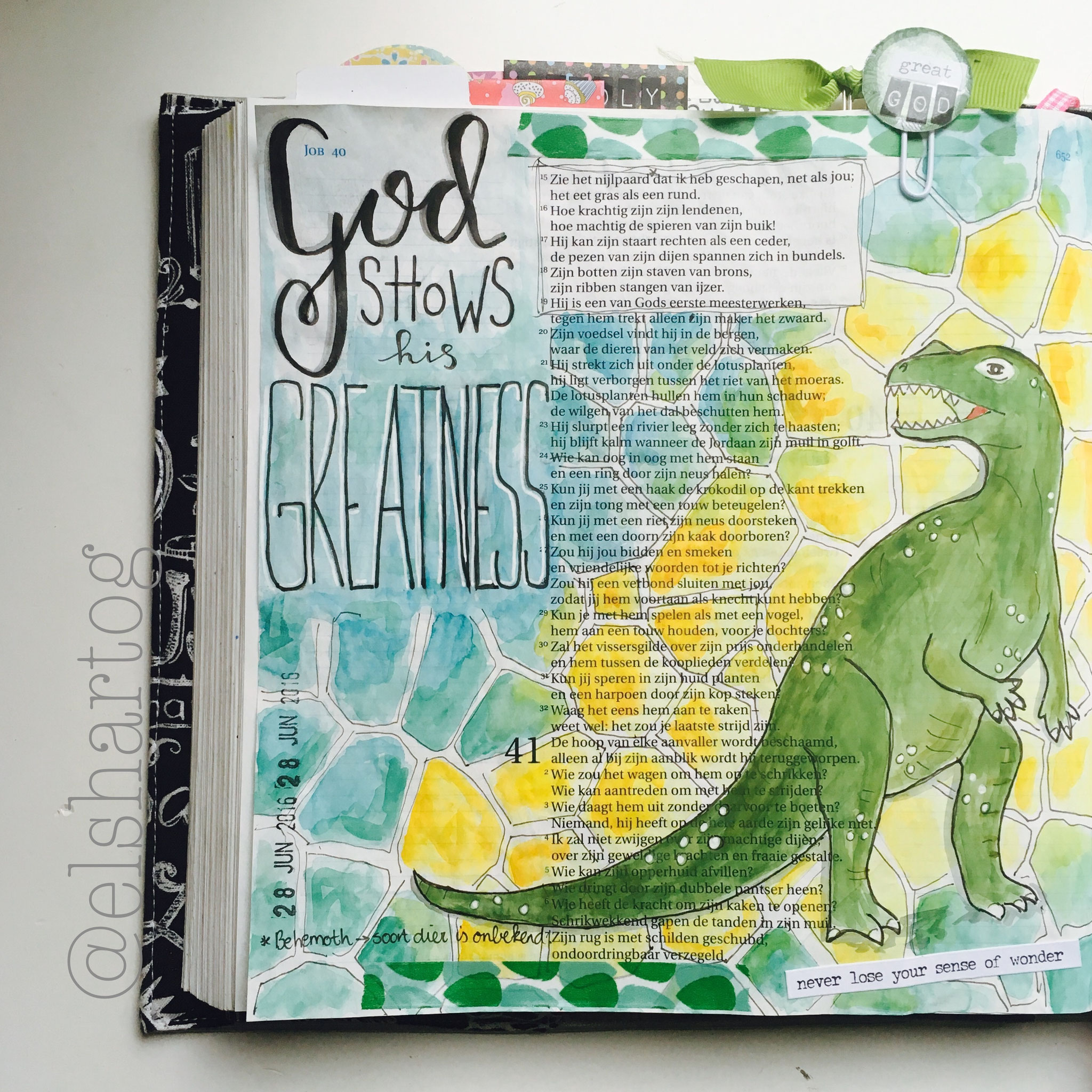 Job 40  | voorbeeld biblejournaling