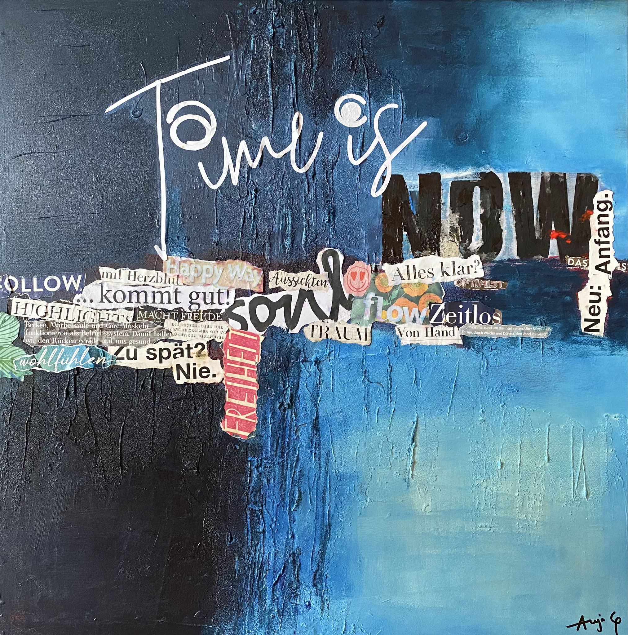 TIME IST NOW   Acryl auf Leinwand 80 X 60