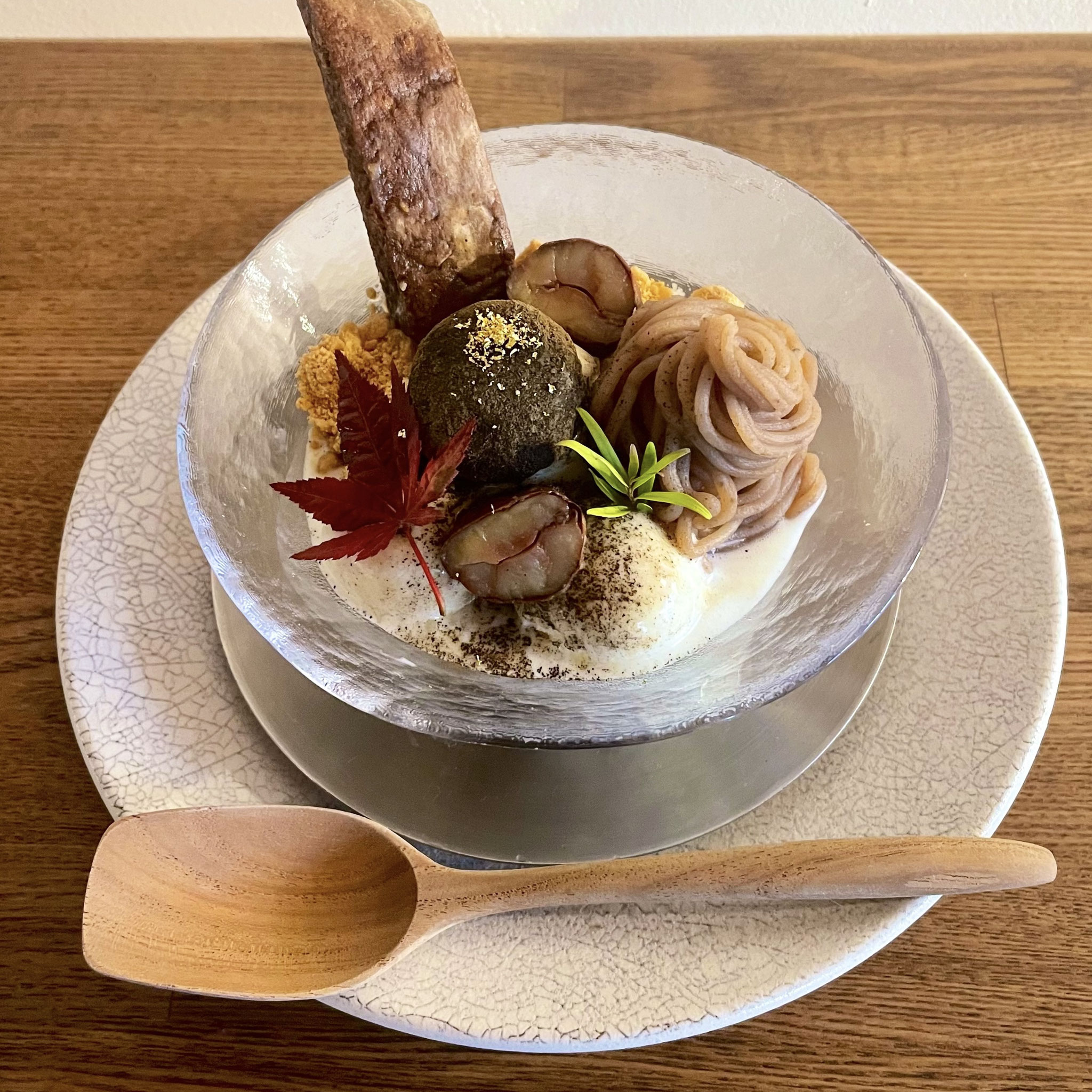 栗とほうじ茶のパフェ