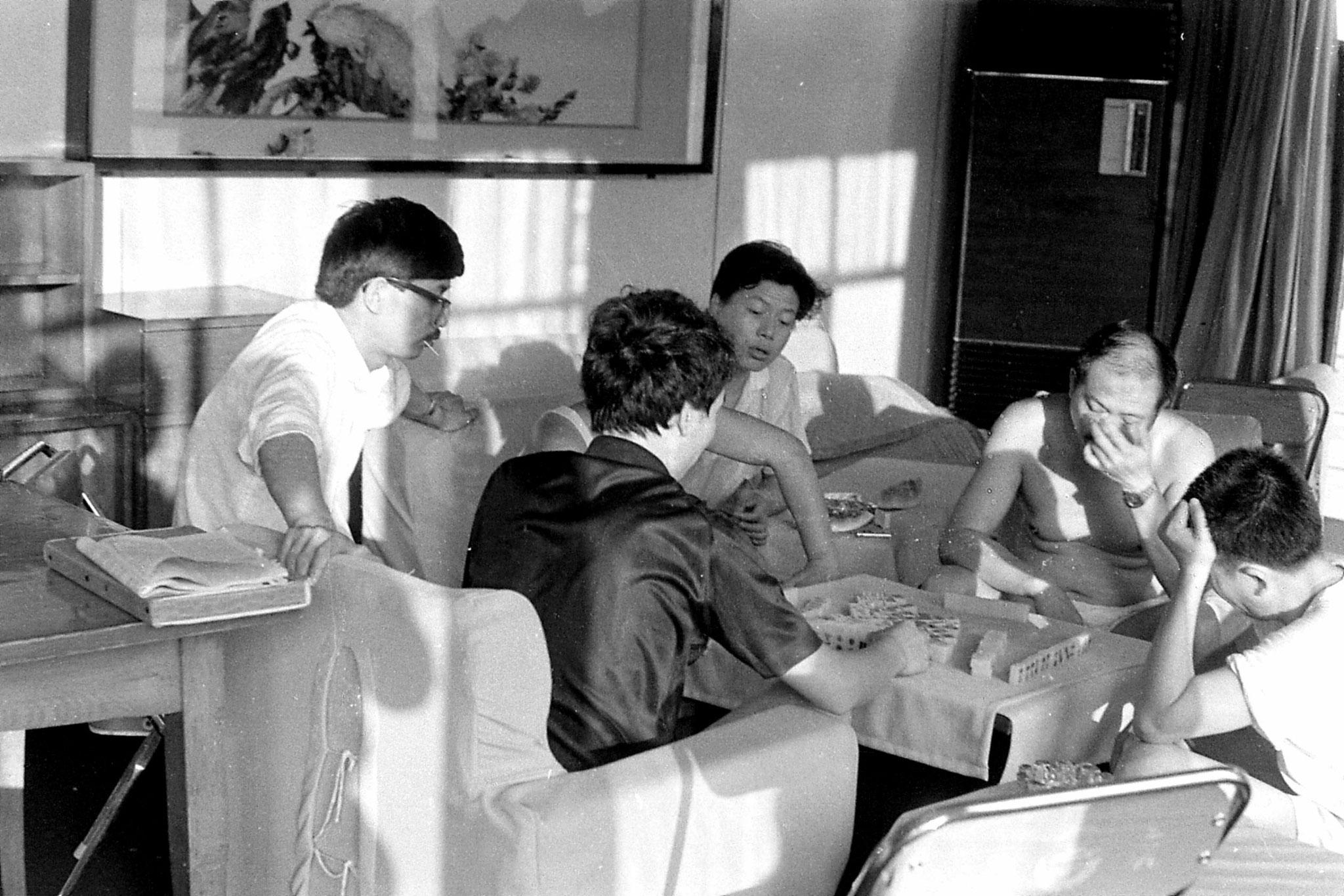 10/8/1989: 21: 1925hrs Mah Jong players in 2nd class lounge