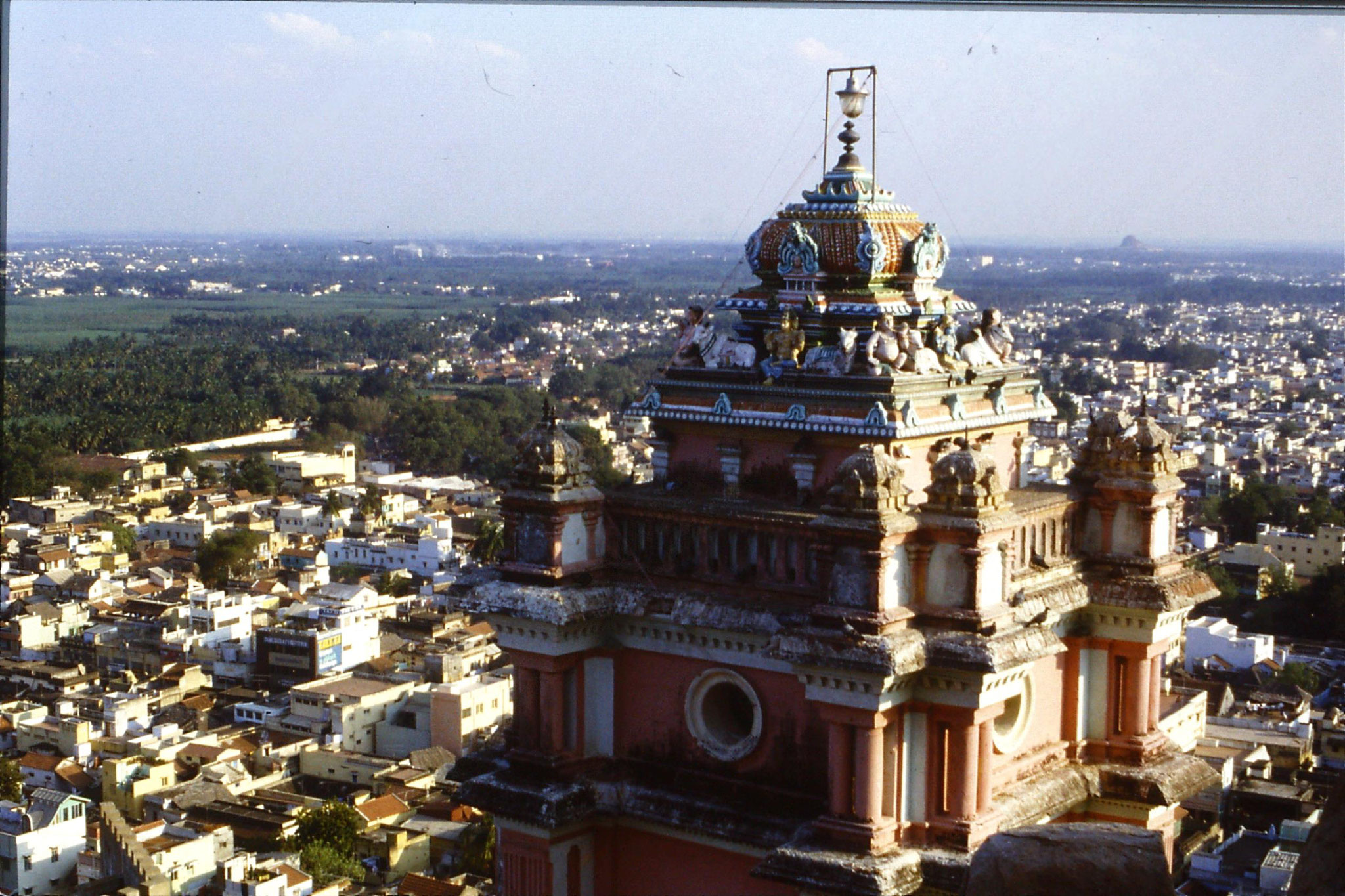 104/17: 13/2/1990 Trichy from top of rock fort looking SE with bit of Hindu Temple in foreground