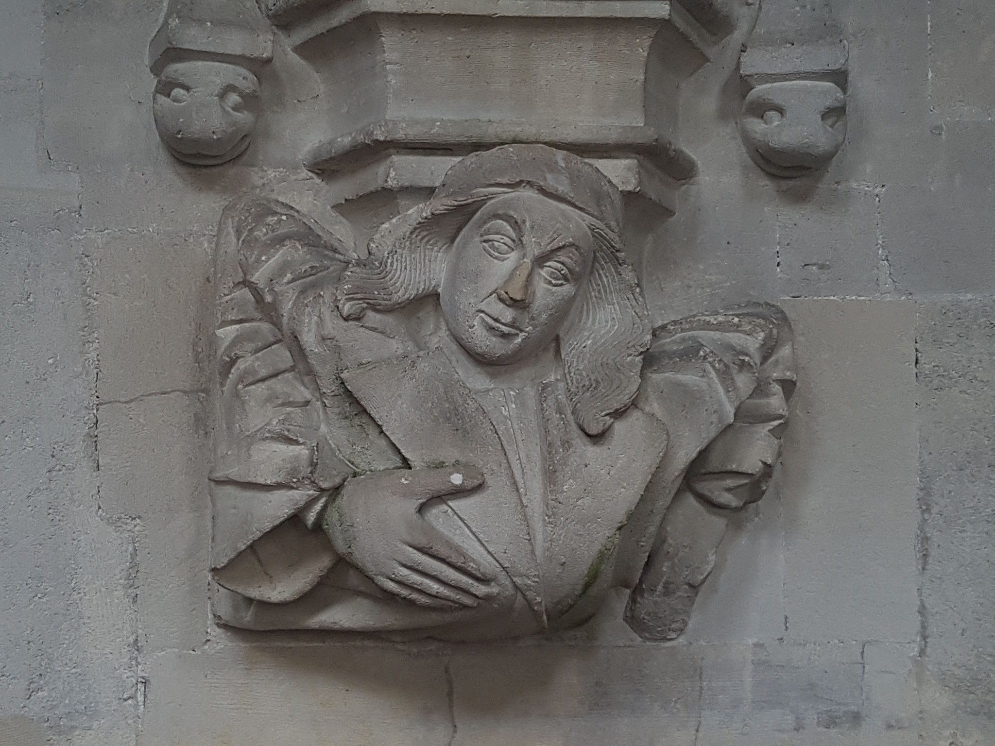 carving in chantry aisle