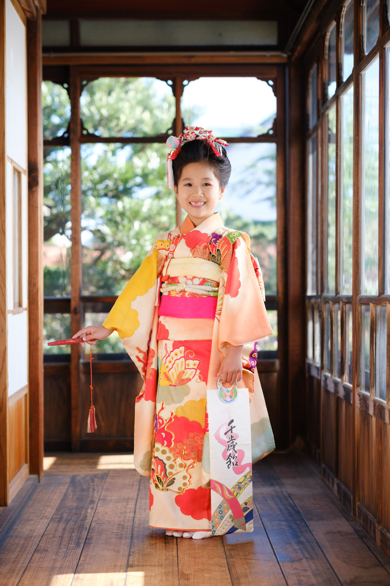 アンティーク子供着物身丈146㎝七五三撮影