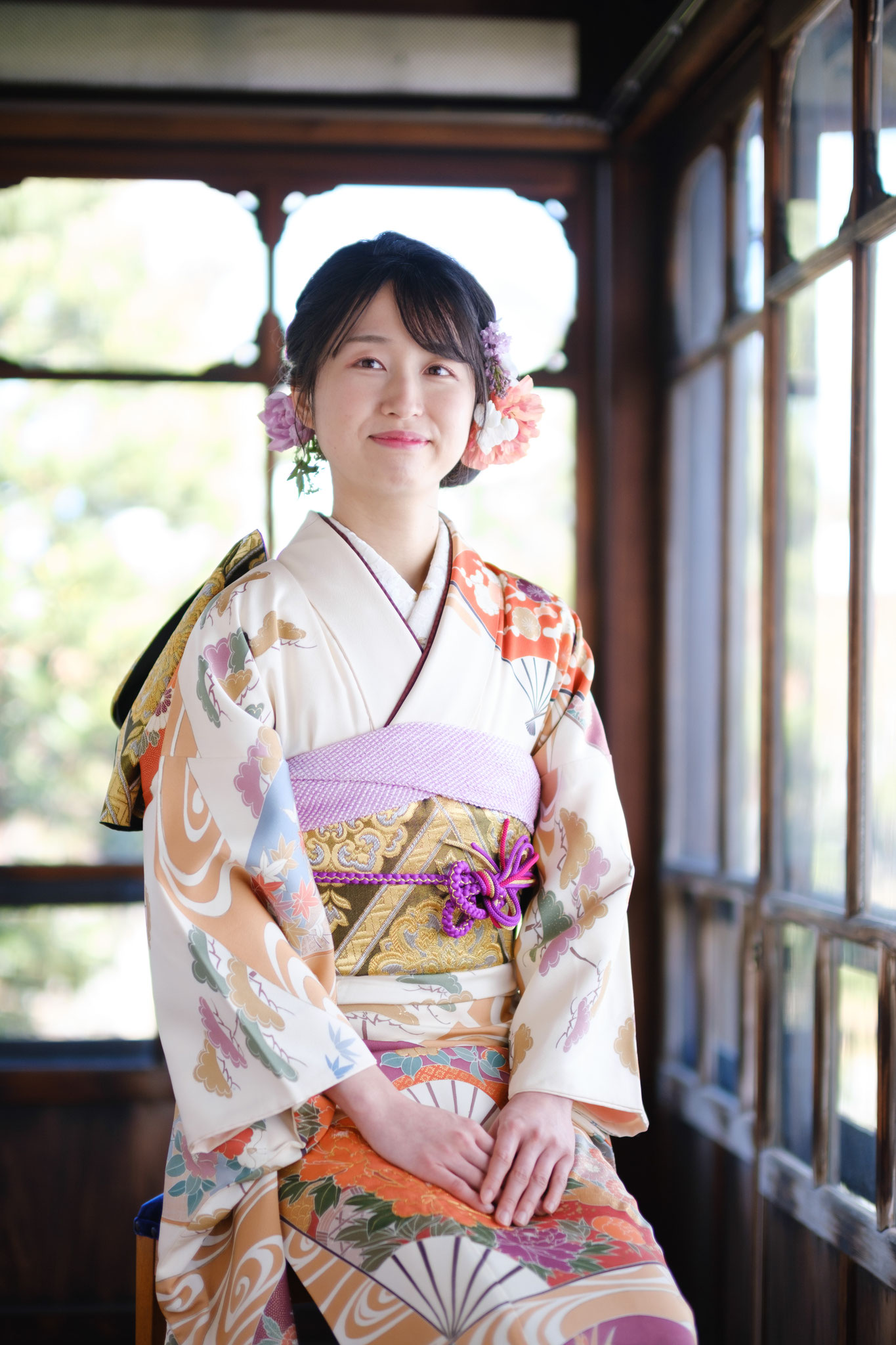 アンティーク振袖で記念撮影 ひじり×福井写真室（古民家スタジオ