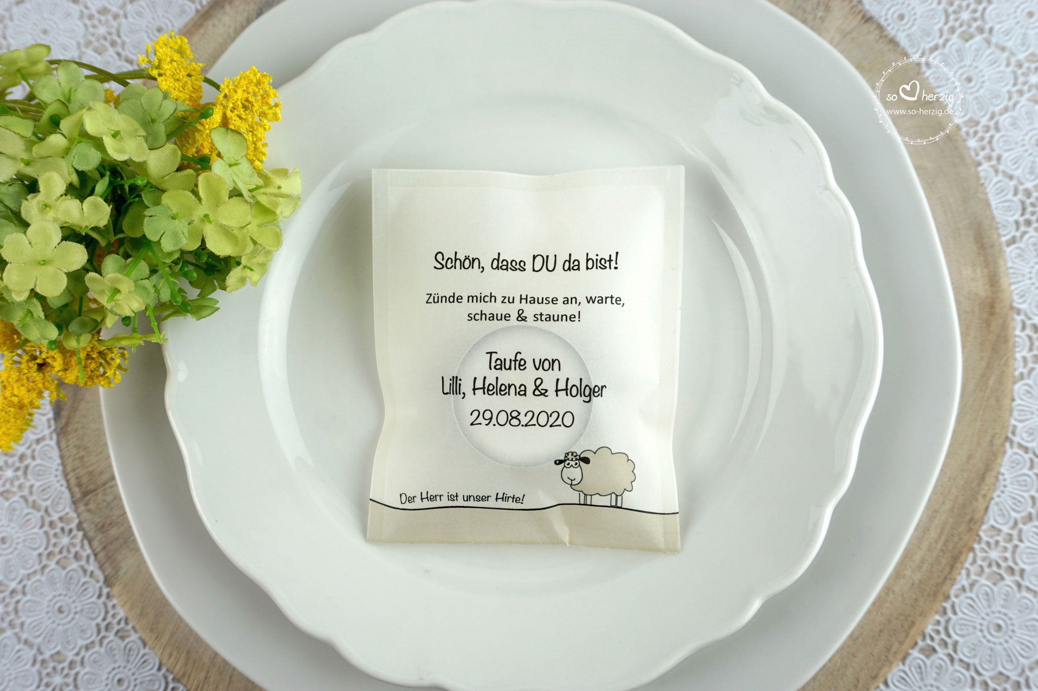 Lichtbotschaft Design "Schaf" Beige, Schrift Noteworthy