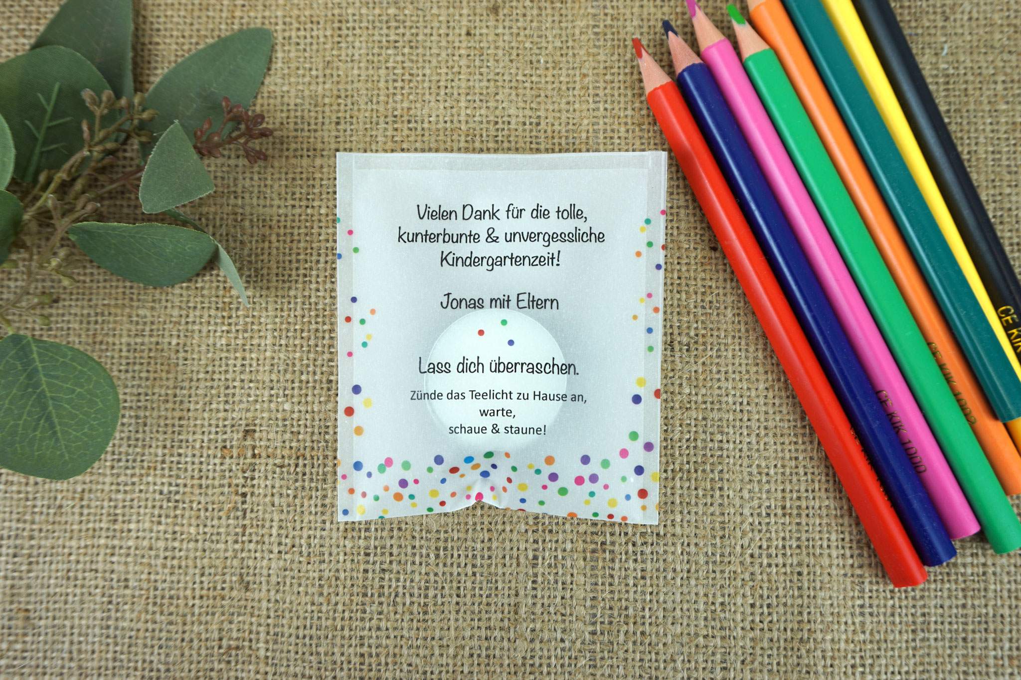 Licht-Botschaft Design Konfetti - Abschluss Kindergarten