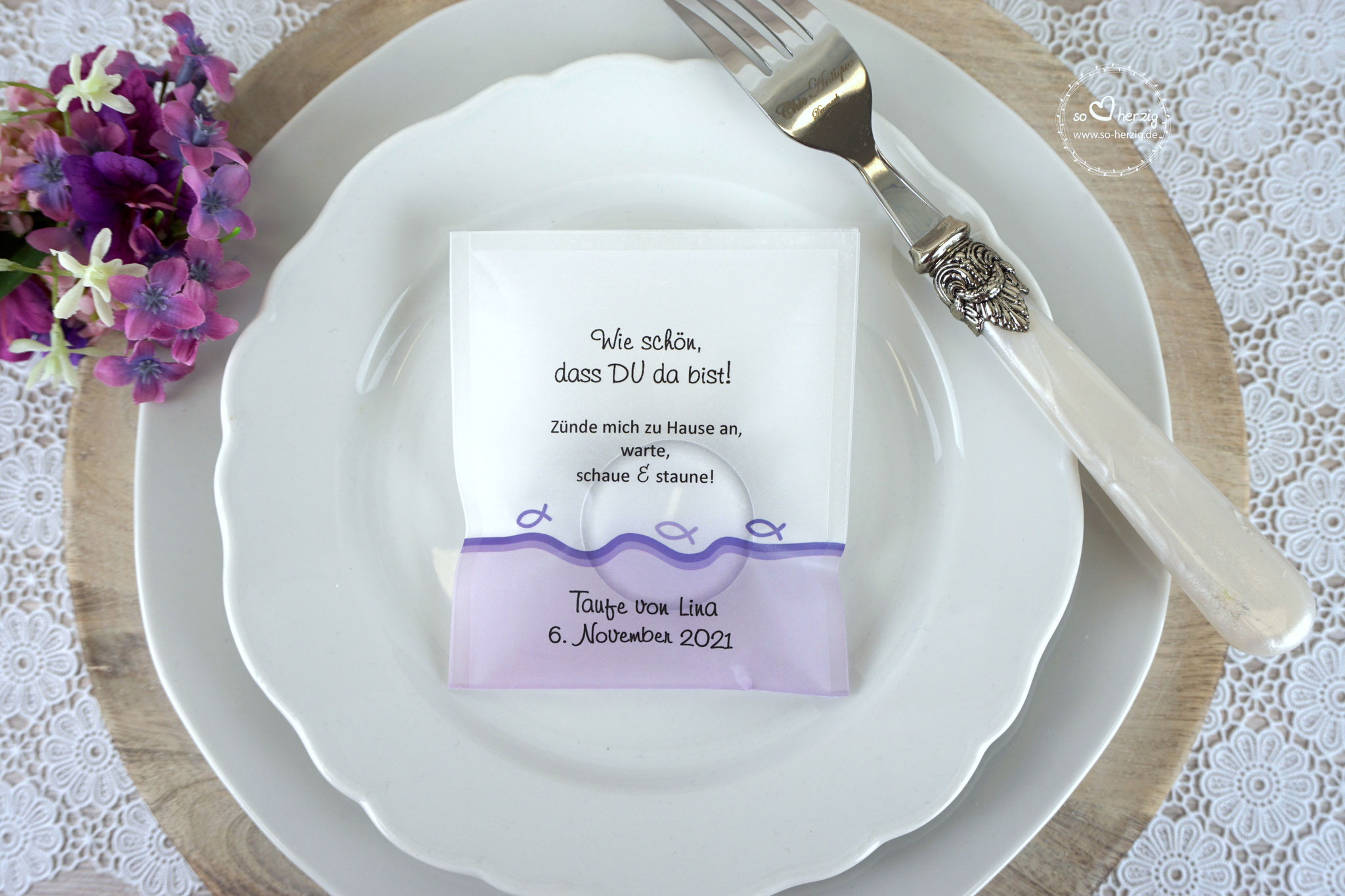 Lichtbotschaft Design "Fisch Silhouette" Lila, Schrift Freehand591 BT