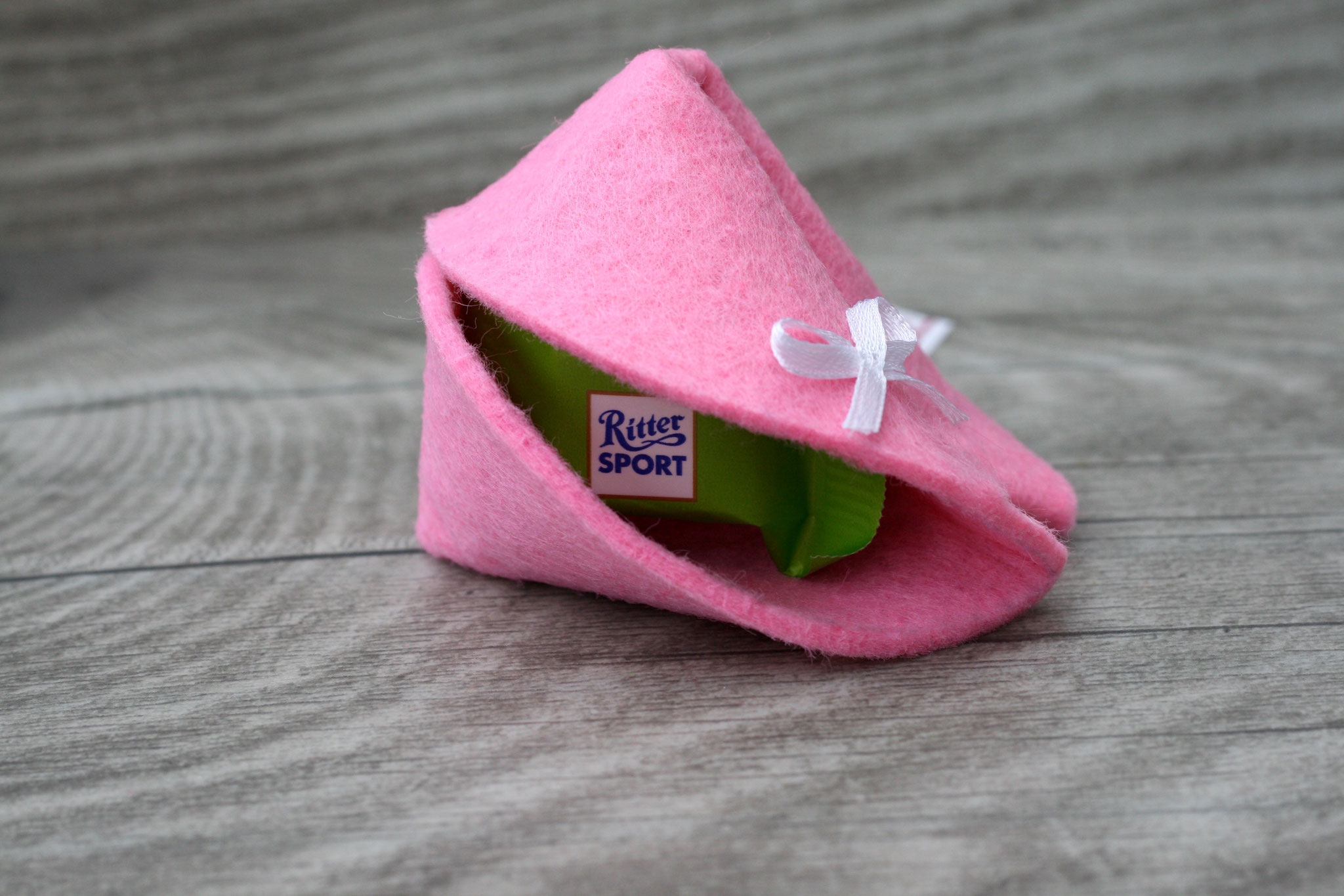 Filzkeks Rosa groß 7,2 cm für Pralinen und kleine Schokoladentäfelchen