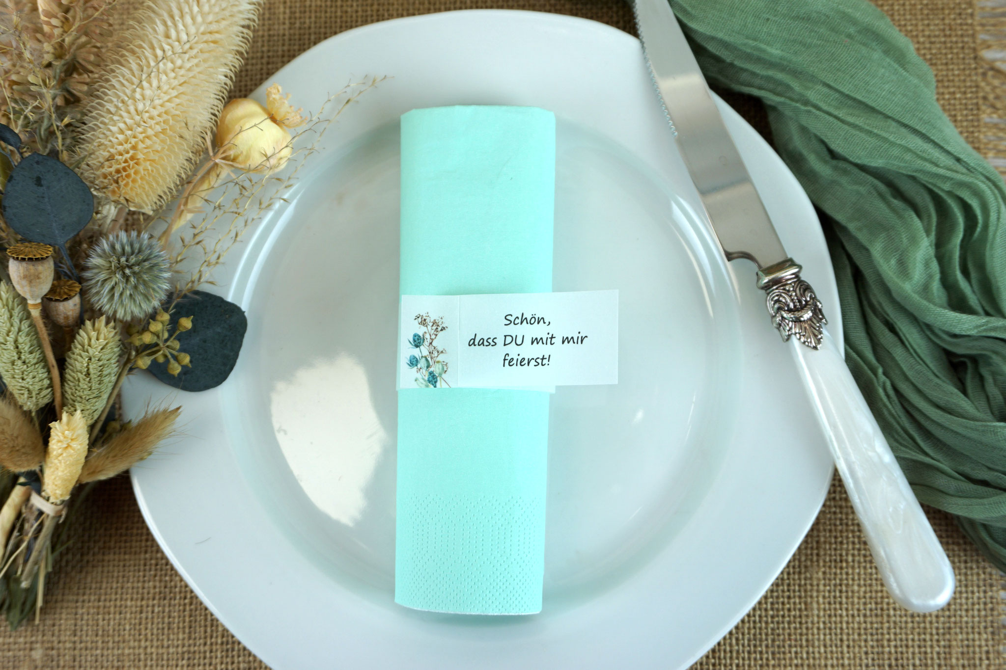 Serviettenring Design "Boho" - gerader Abschluss
