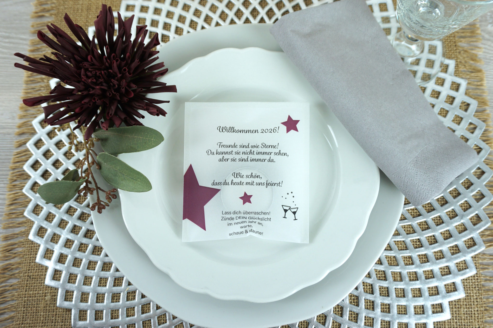 Licht-Botschaft Silvester - Design Sterne Beere