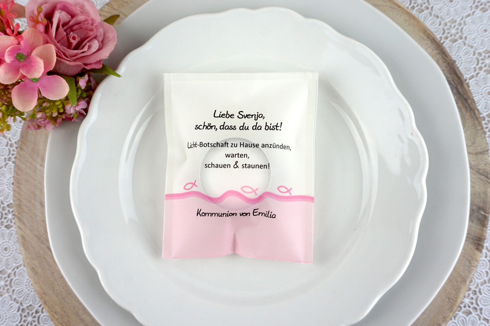Lichtbotschaft Design: "Fisch Silhouette" Rosa