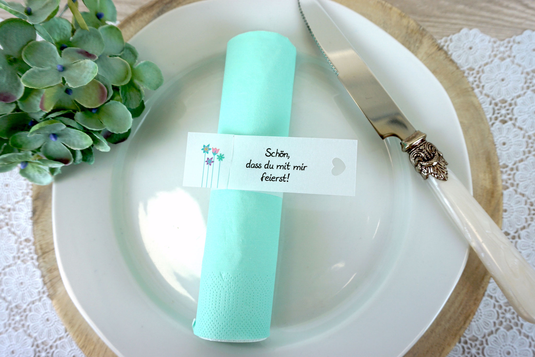 Serviettenring Design "Blumenwiese" - Ausstanzung Herz