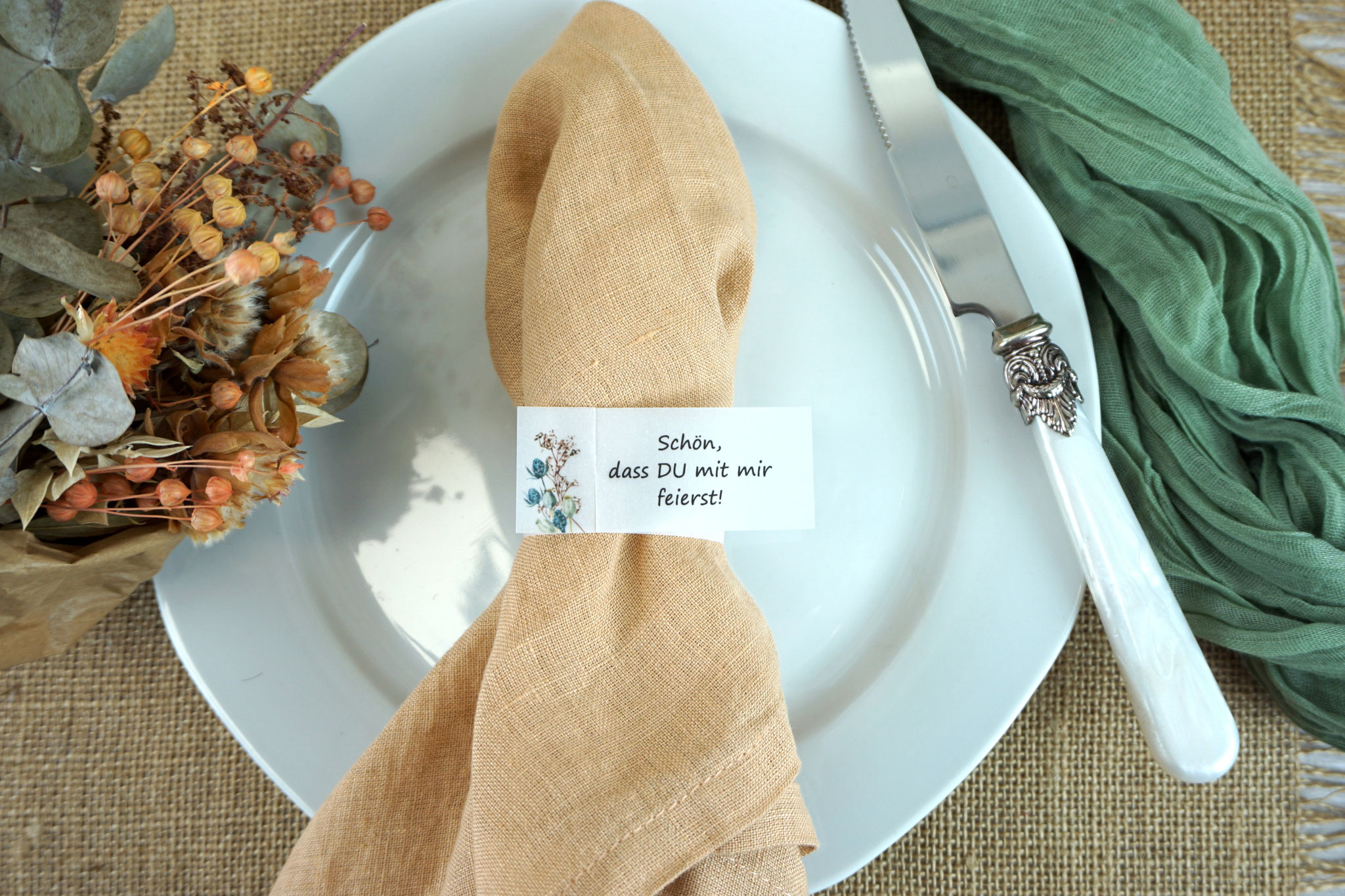 Serviettenring Design "Boho" - gerader Abschluss