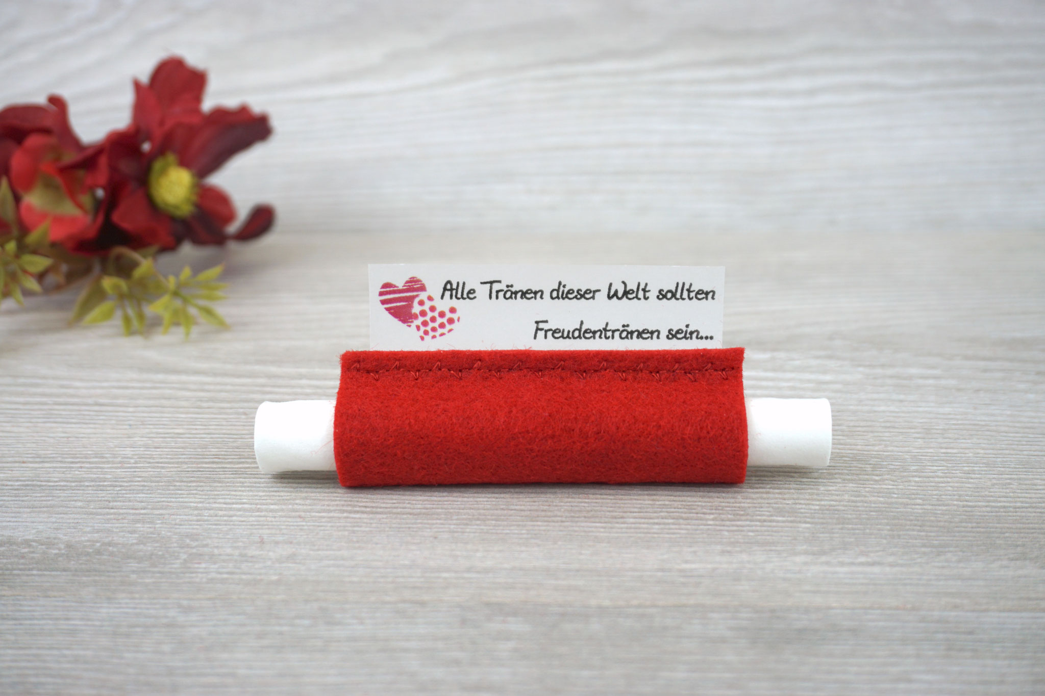 Design zwei Herzen, Filz Rot