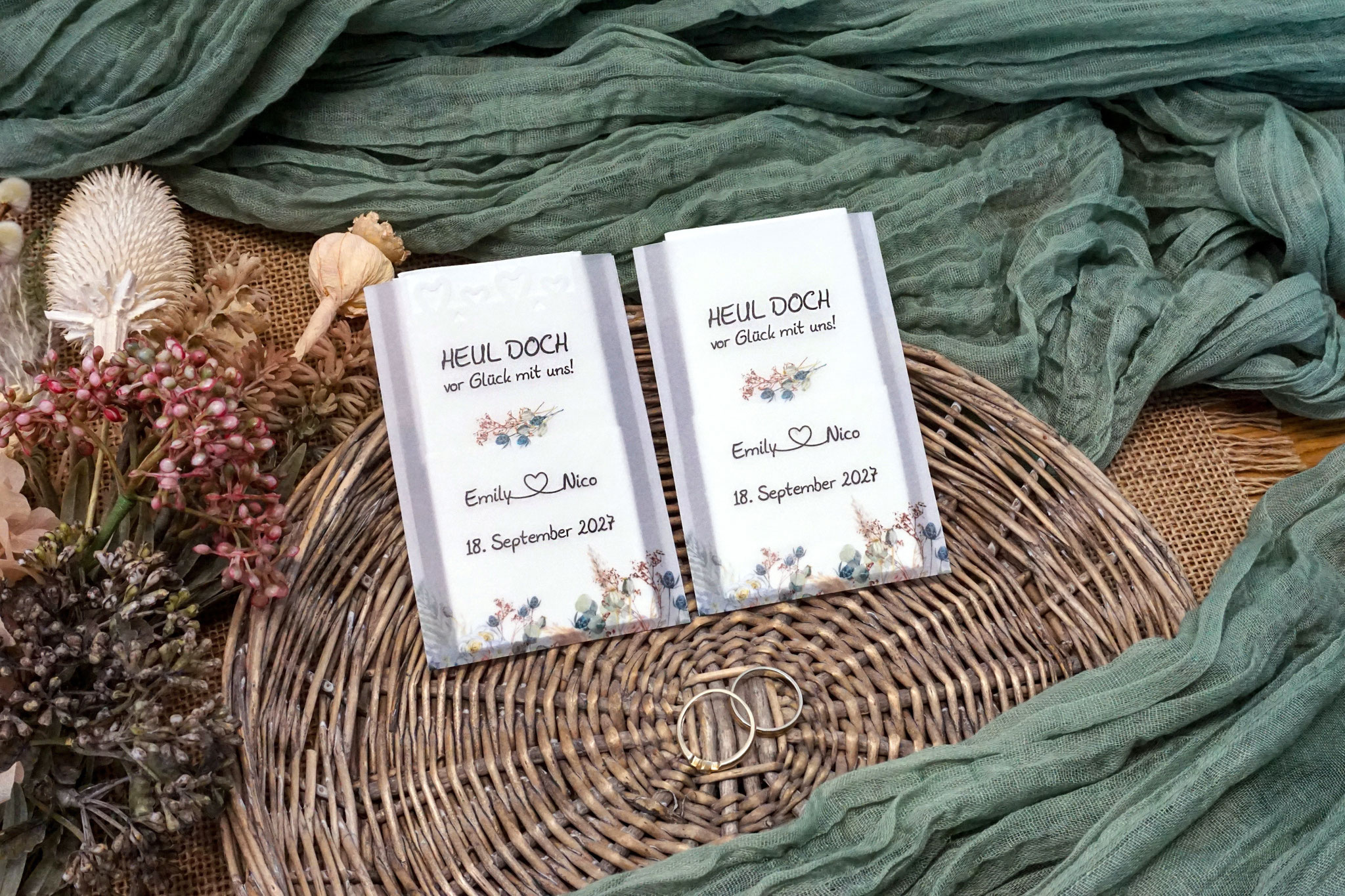 Design Boho, mit und ohne Herzrand