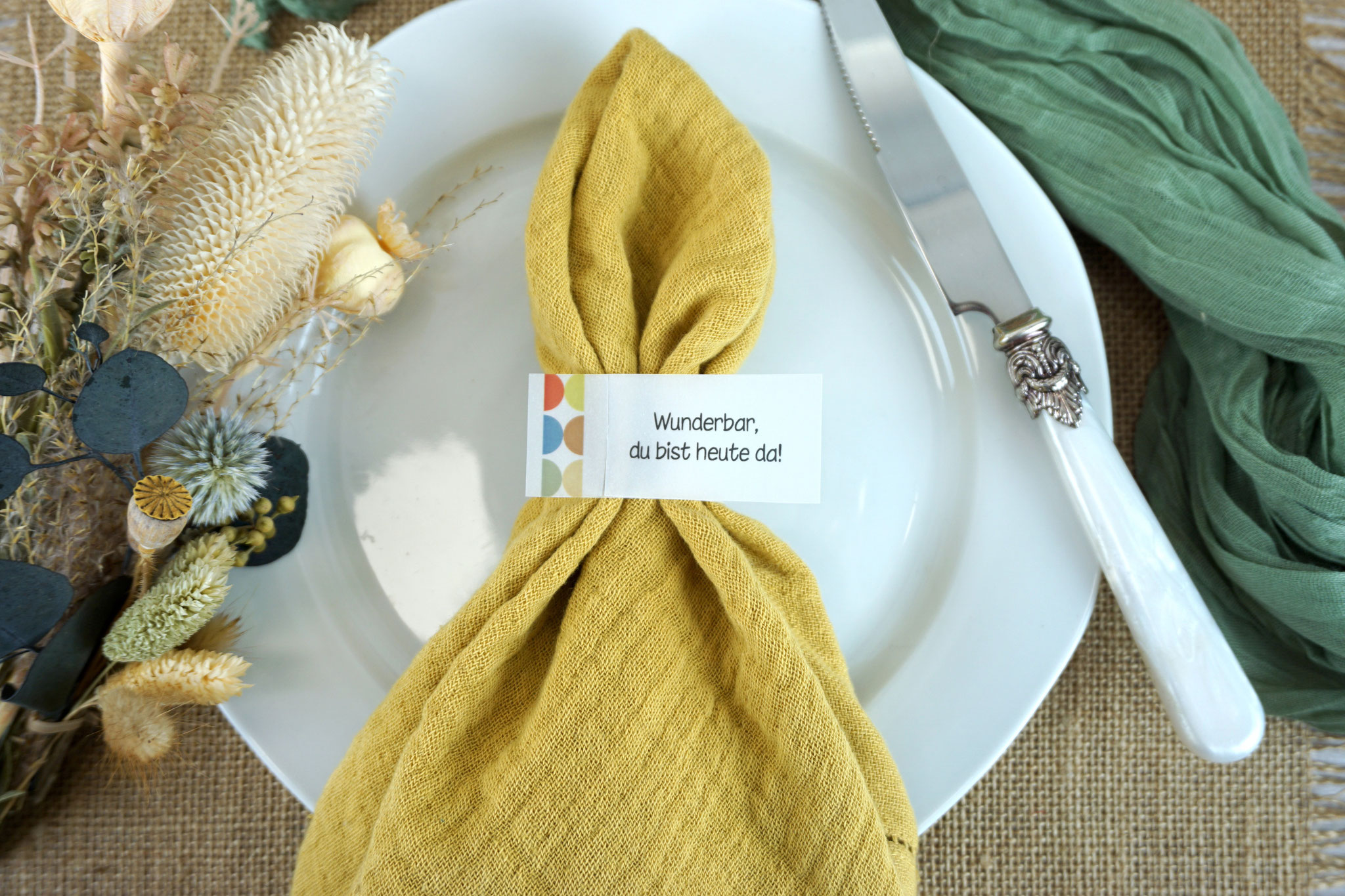 Serviettenring Design "Vintage" - gerader Abschluss
