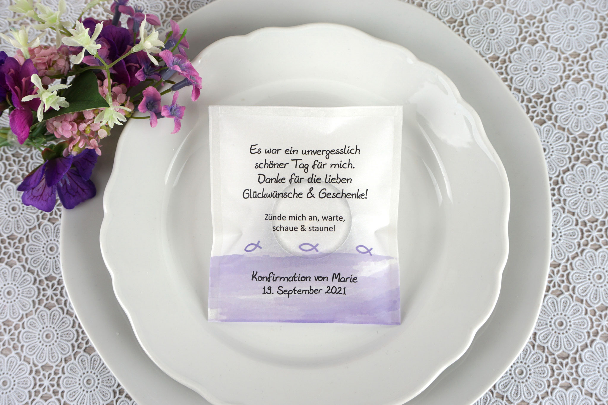 Lichtbotschaft Design: Aquarellband/Fische Flieder