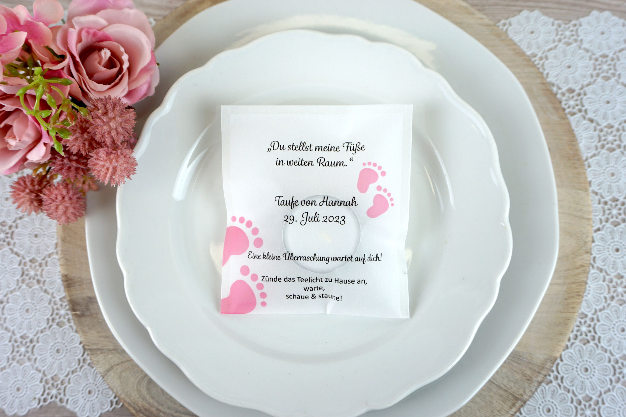 Lichtbotschaft Design "Foot groß", Rosa, Schrift Grafolita Script