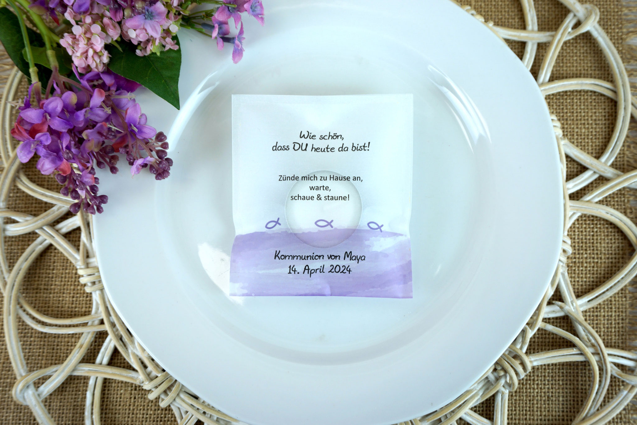 Lichtbotschaft Design: Aquarellband/Fische Flieder