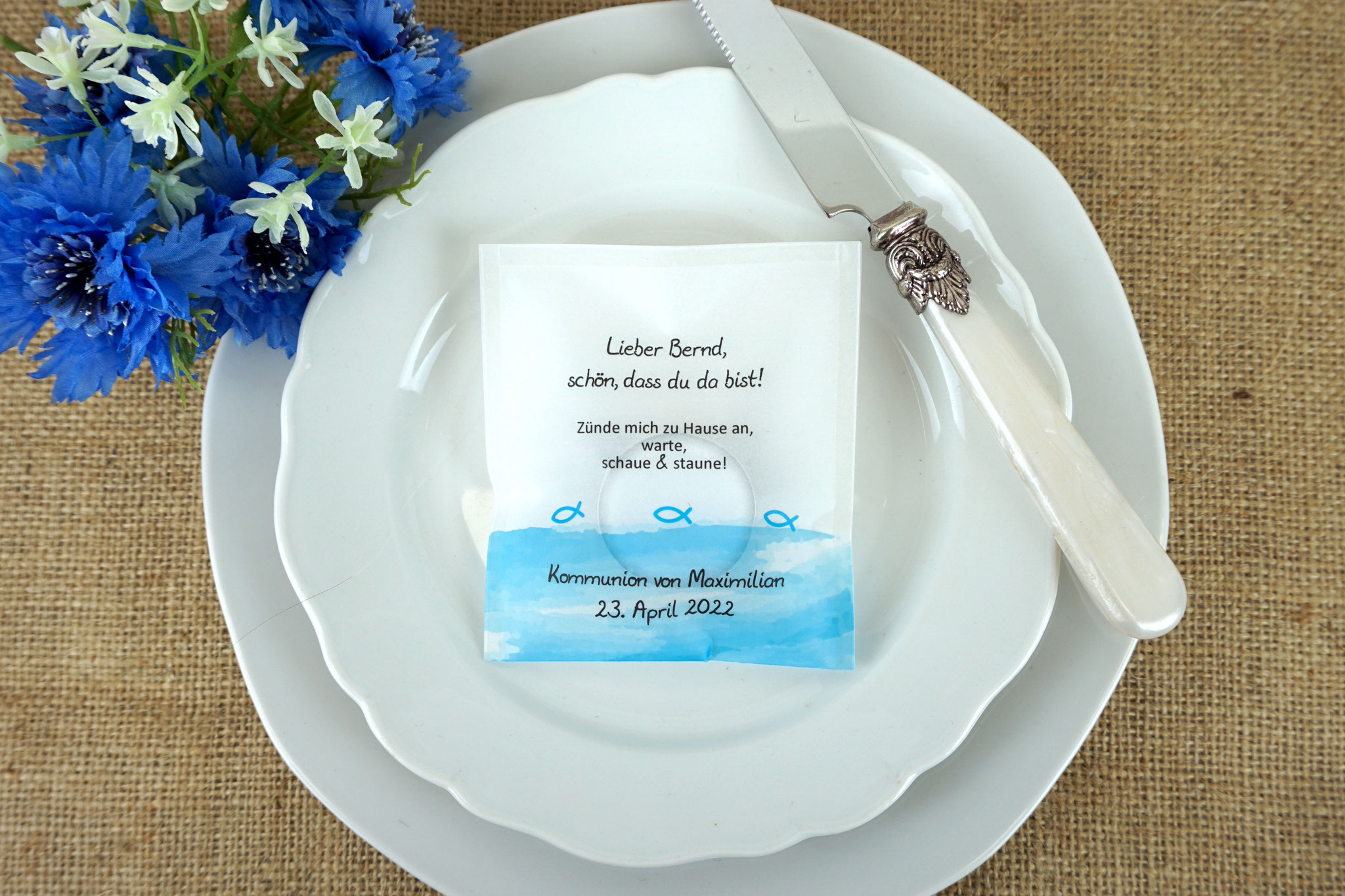 Licht-Botschaft  Design: Aquarellband/Fische Aqua