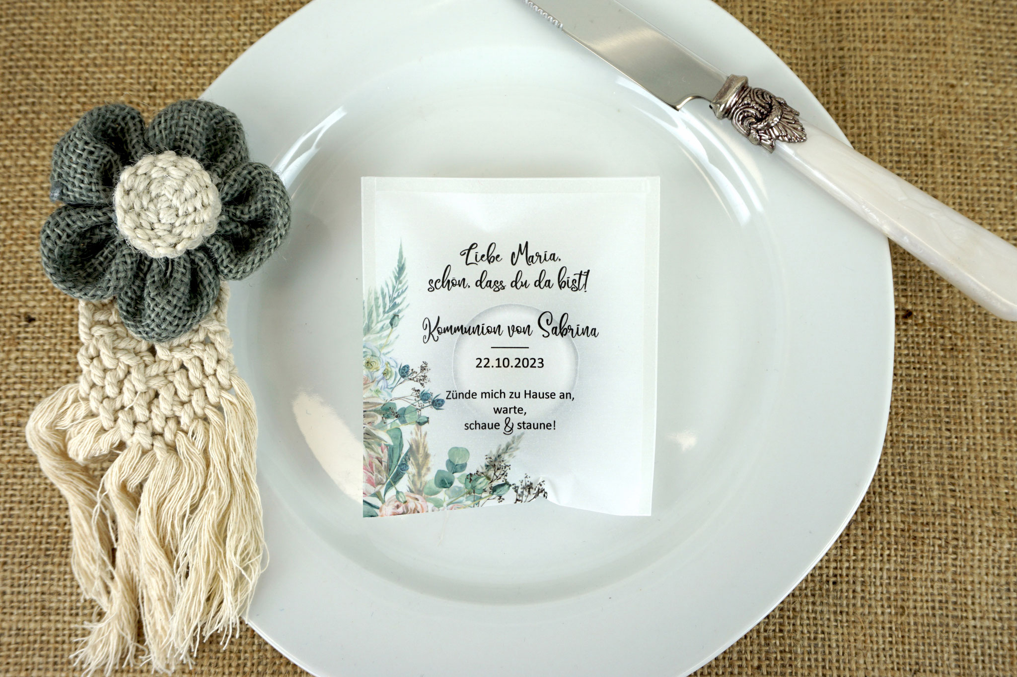 Licht-Botschaft  Design: Boho - als Platzkarte