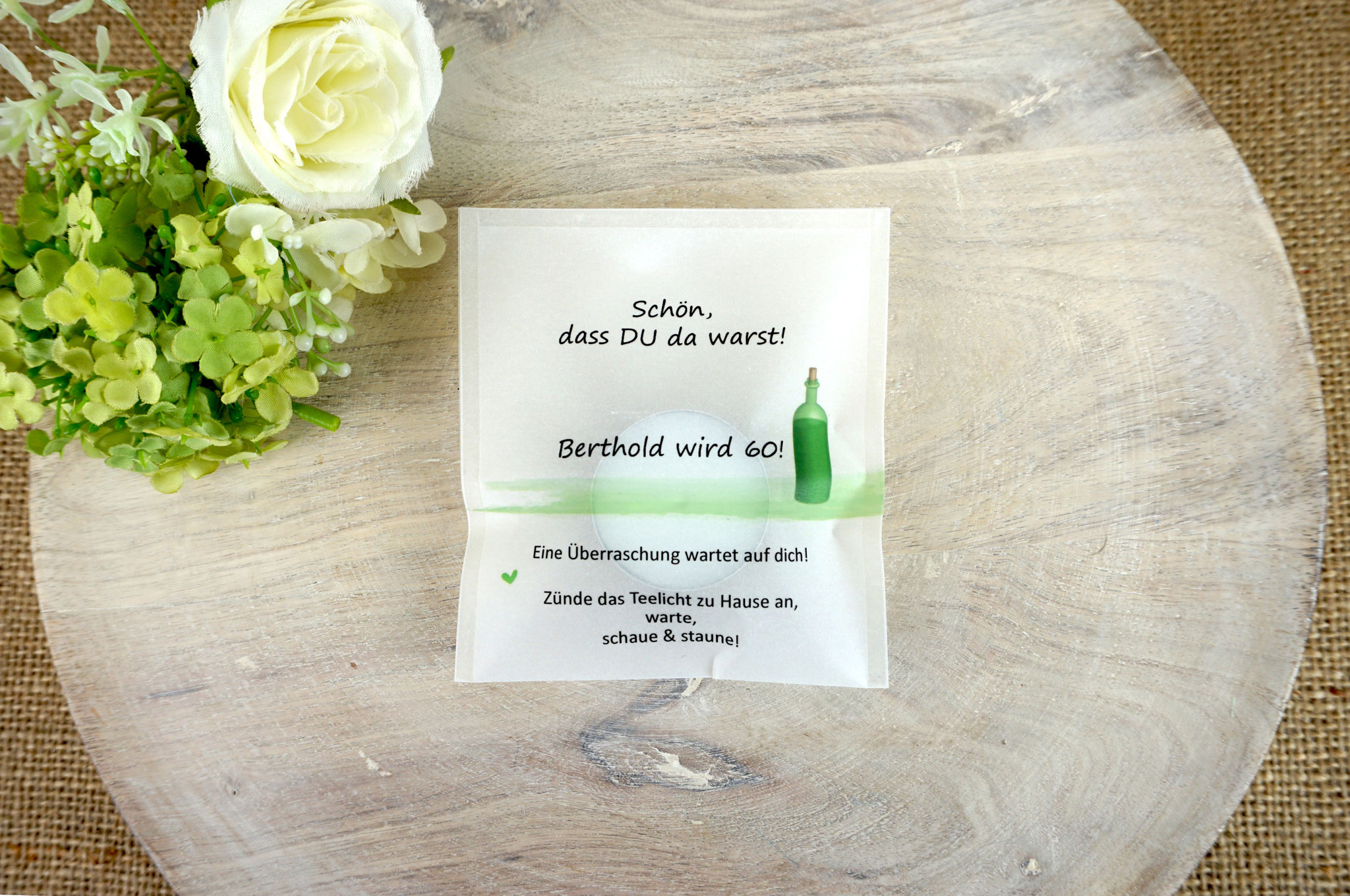 Licht-Botschaft Design Aquarellband/Flasche - Apfelgrün