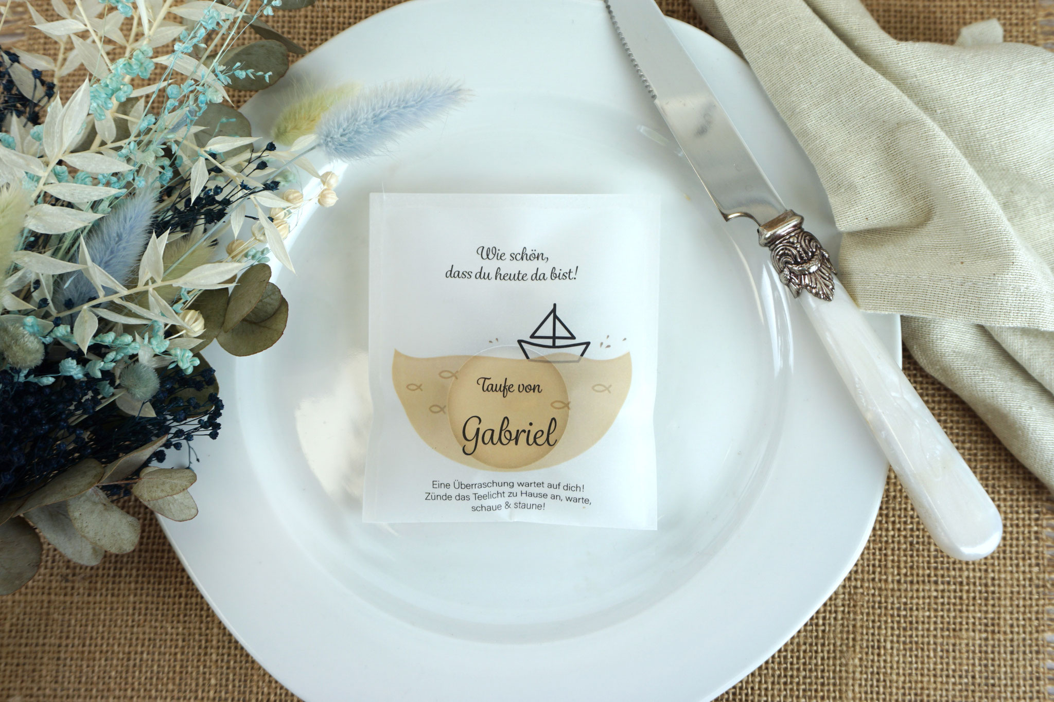 Lichtbotschaft Design "Segelboot" Beige