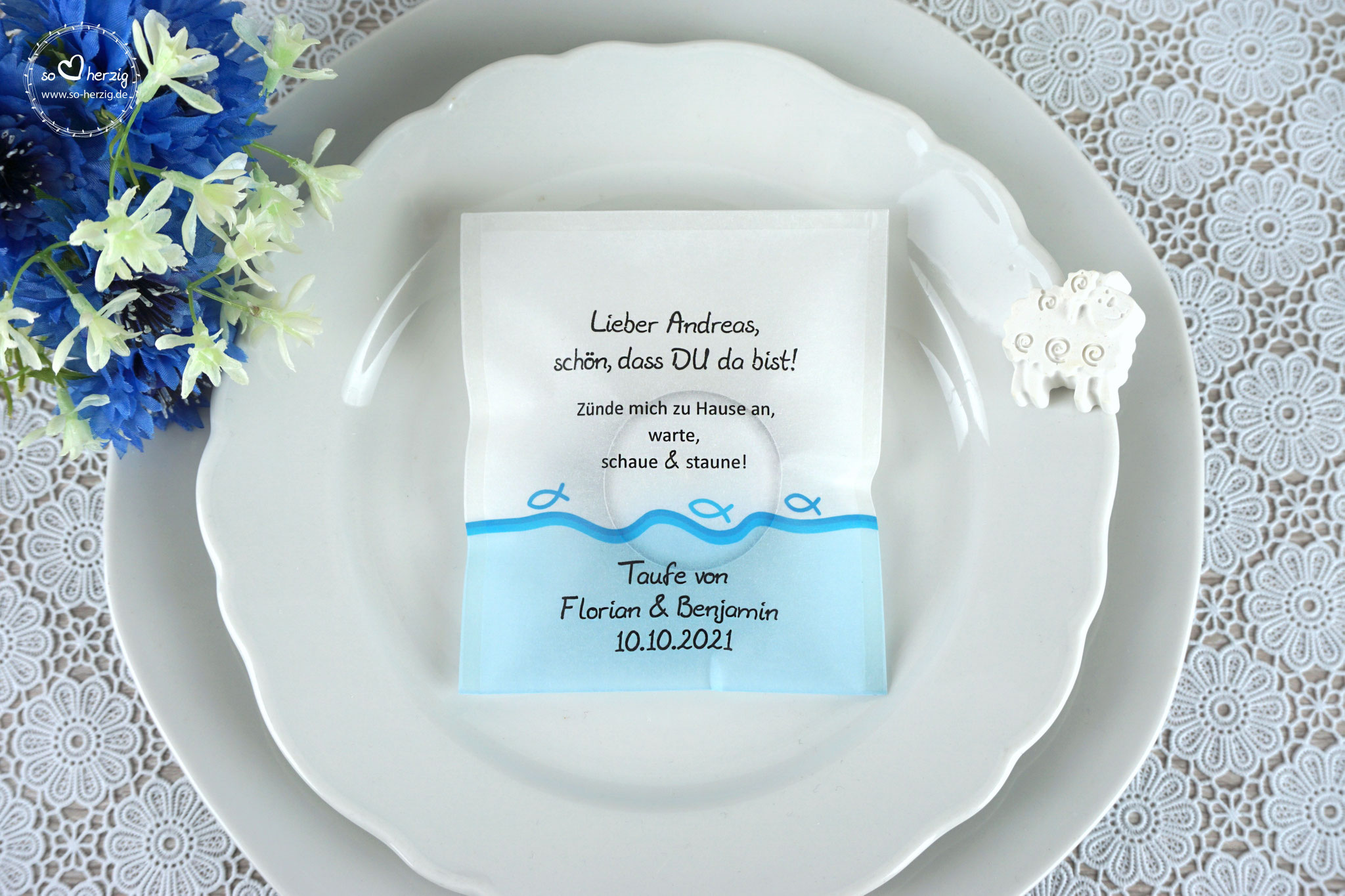 Lichtbotschaft Design "Fisch Silhouette" Blau Julius B Thyssen