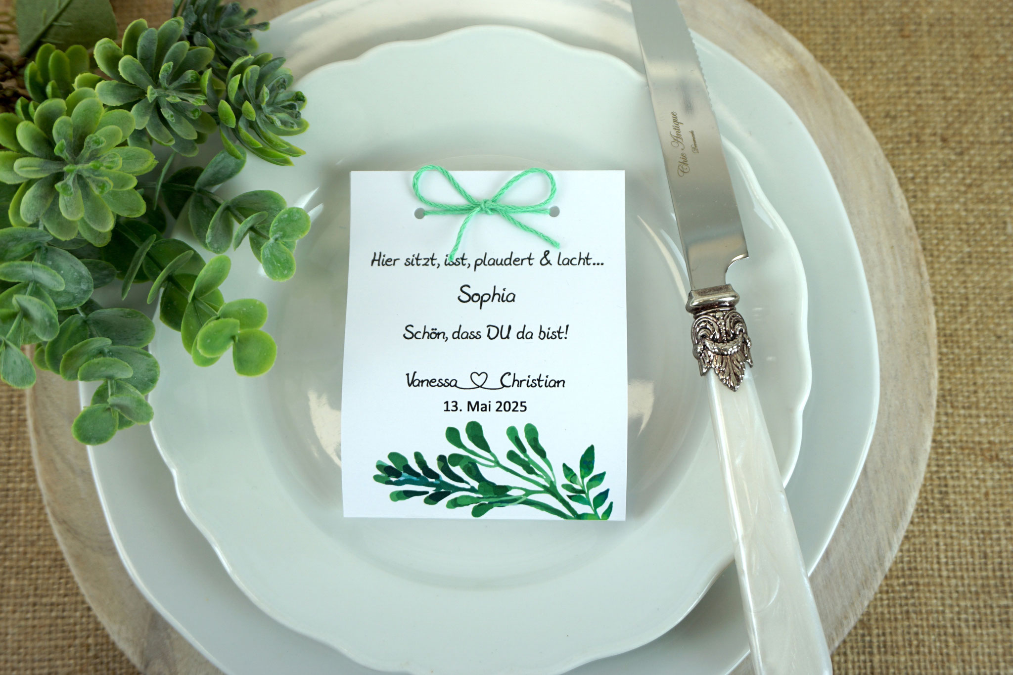 Fruchtgummi Design Greenery - Leinenzwirn Mint