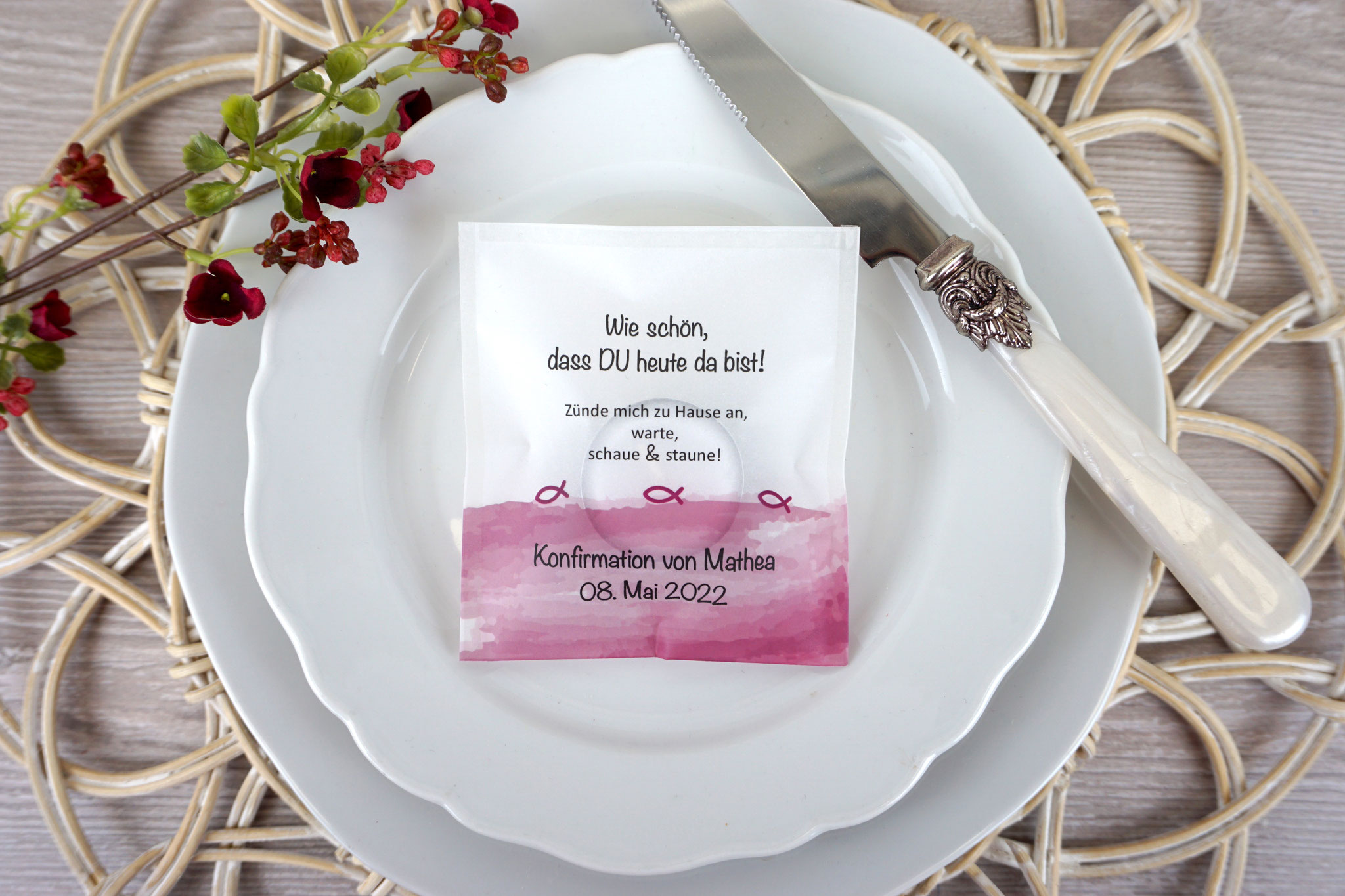 Licht-Botschaft  Design: Aquarellband/Fische Beere