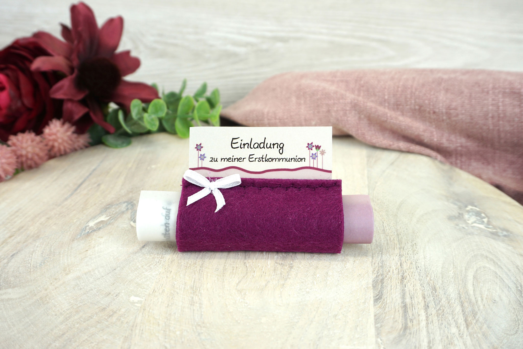 Design Blumenwiese, Filz Beere - mit Schleife