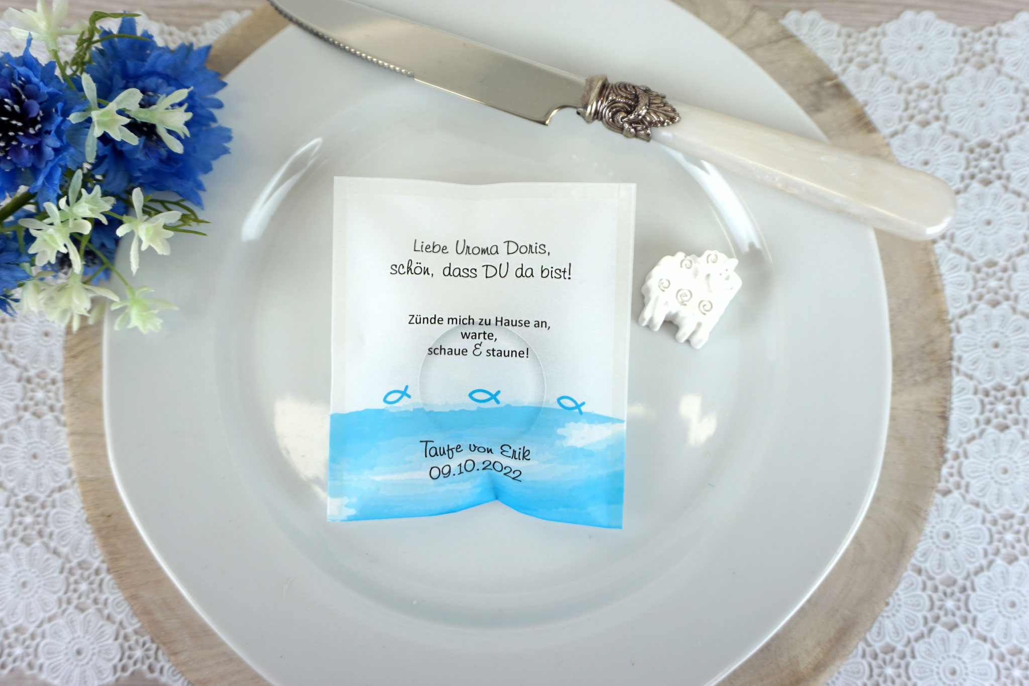 Lichtbotschaft Design "Aquarellband Fische" Aqua