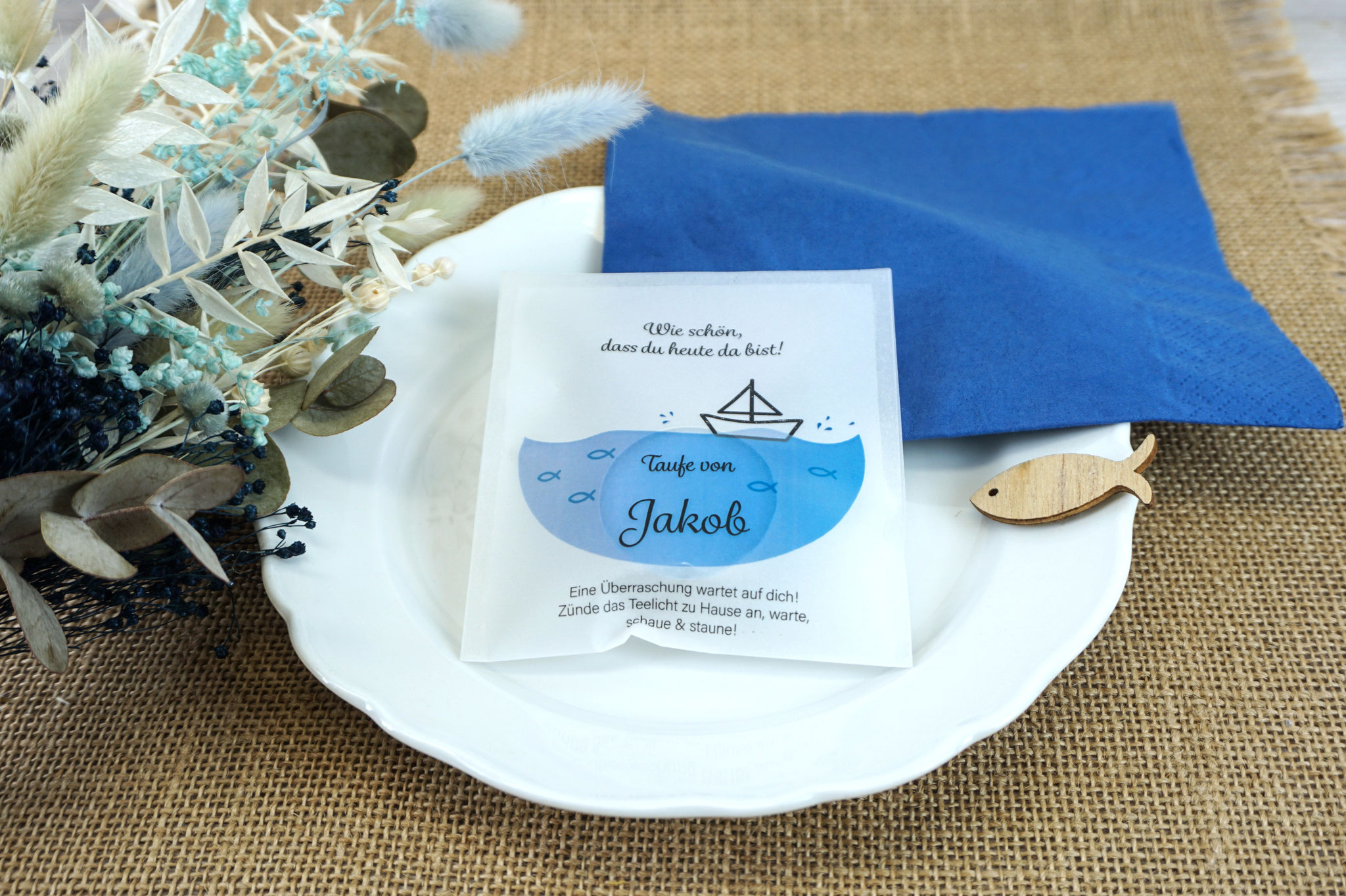 Lichtbotschaft Design "Segelboot" Blau