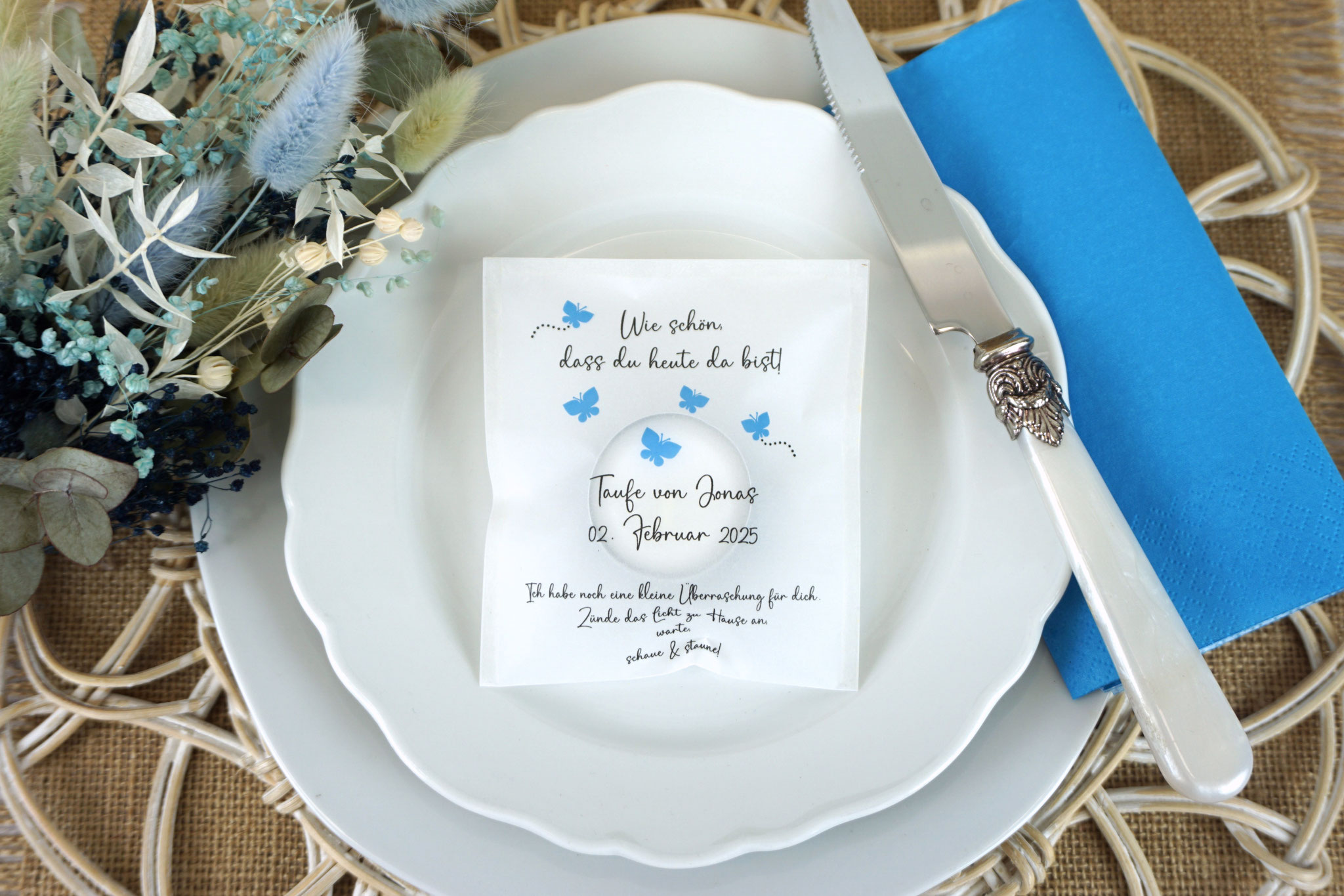 Lichtbotschaft Design "Schmetterlinge" Blau