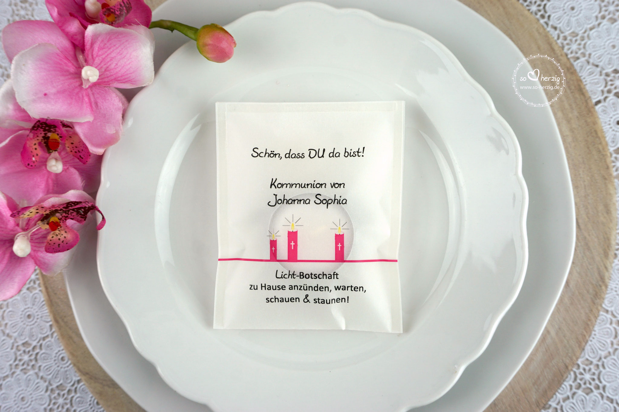Lichtbotschaft Design: Kerzen Pink