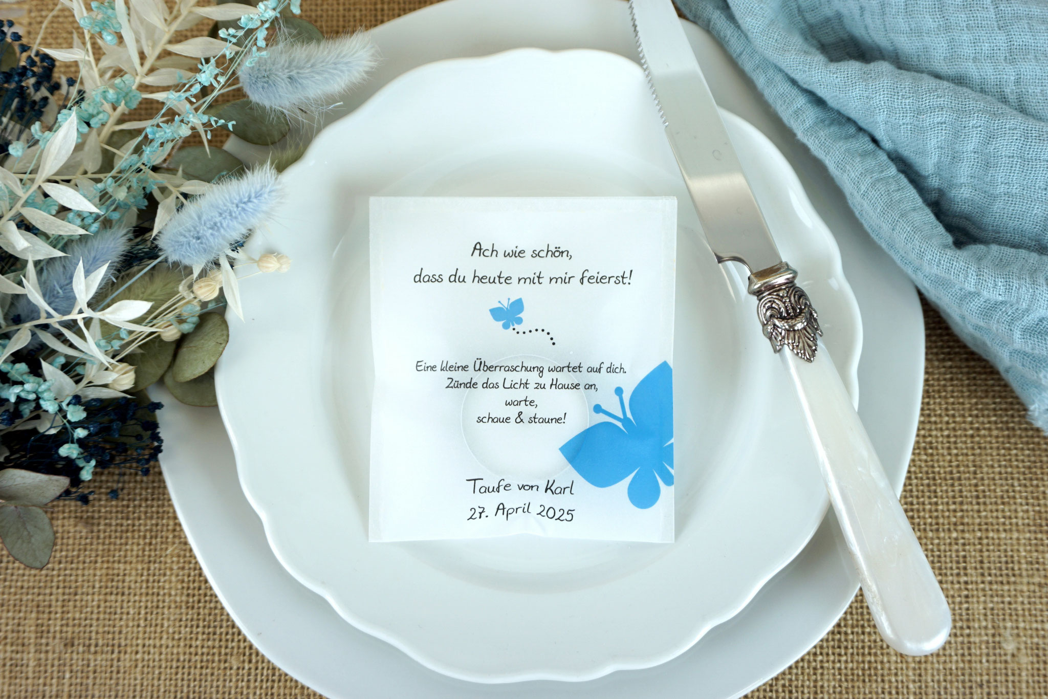 Licht-Botschaft Design "Schmetterling groß" Blau