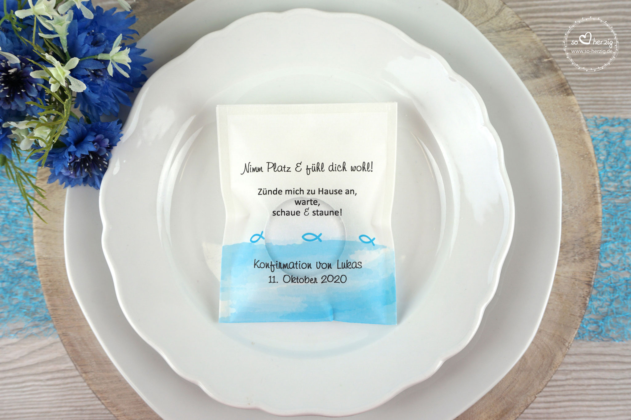 Licht-Botschaft  Design: Aquarellband/Fische Aqua