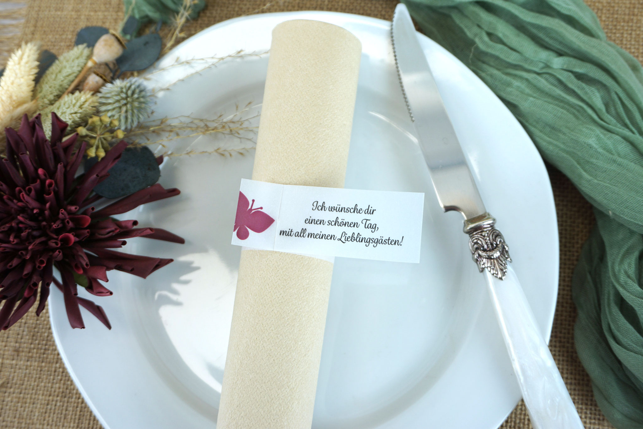 Serviettenring Design "Schmetterling" - gerader Abschluss