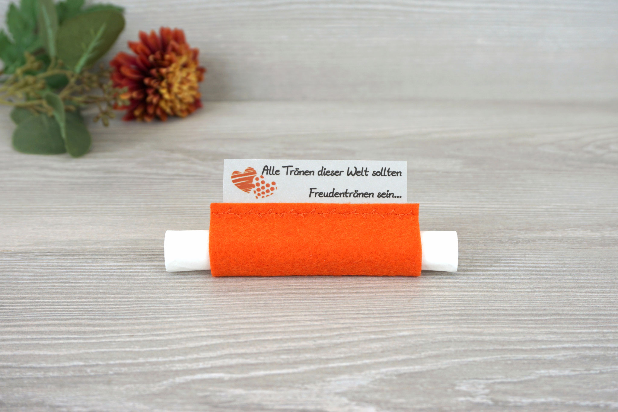 Design zwei Herzen, Filz Orange