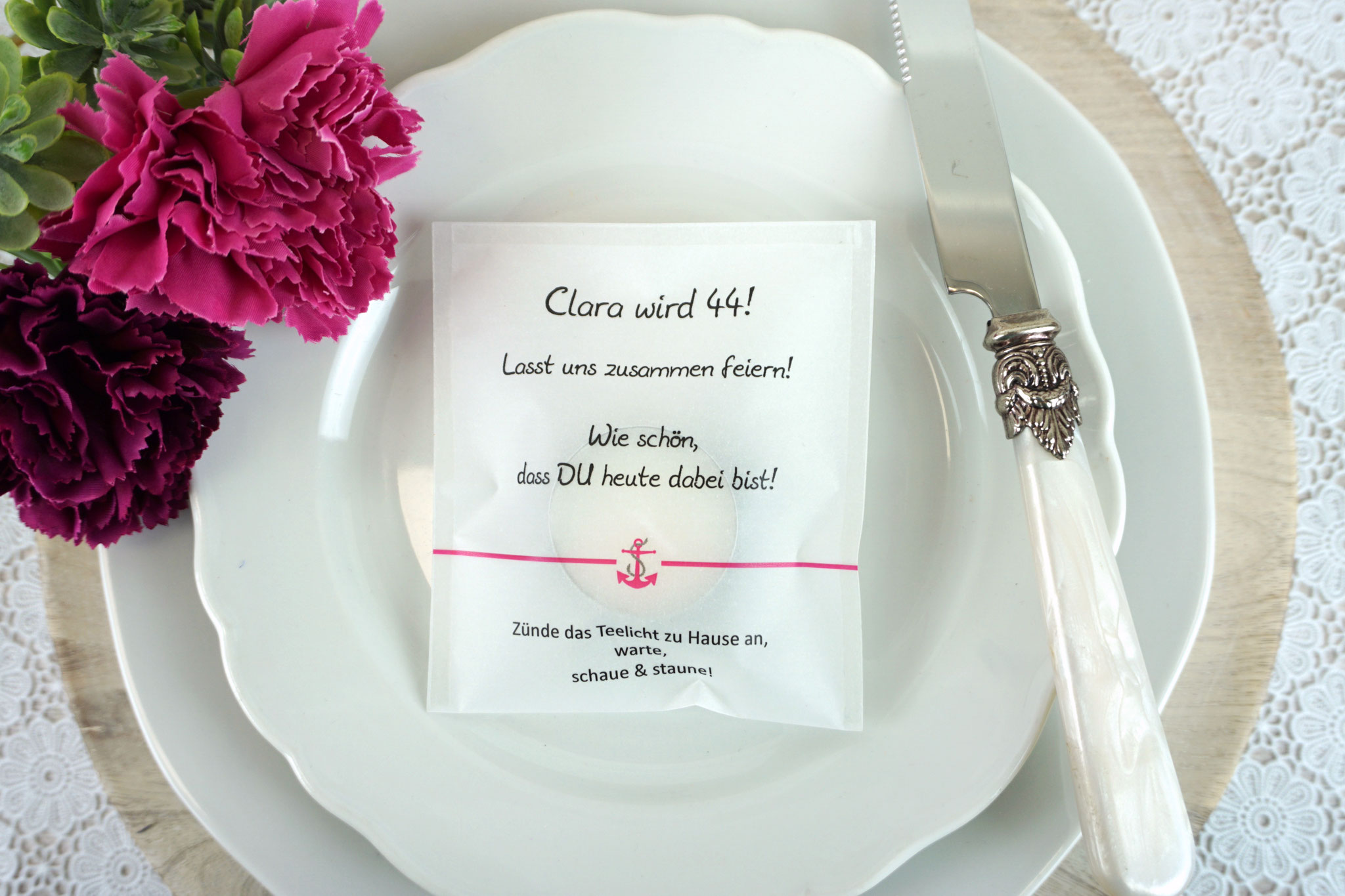 Licht-Botschaft Design Anker klein - Pink