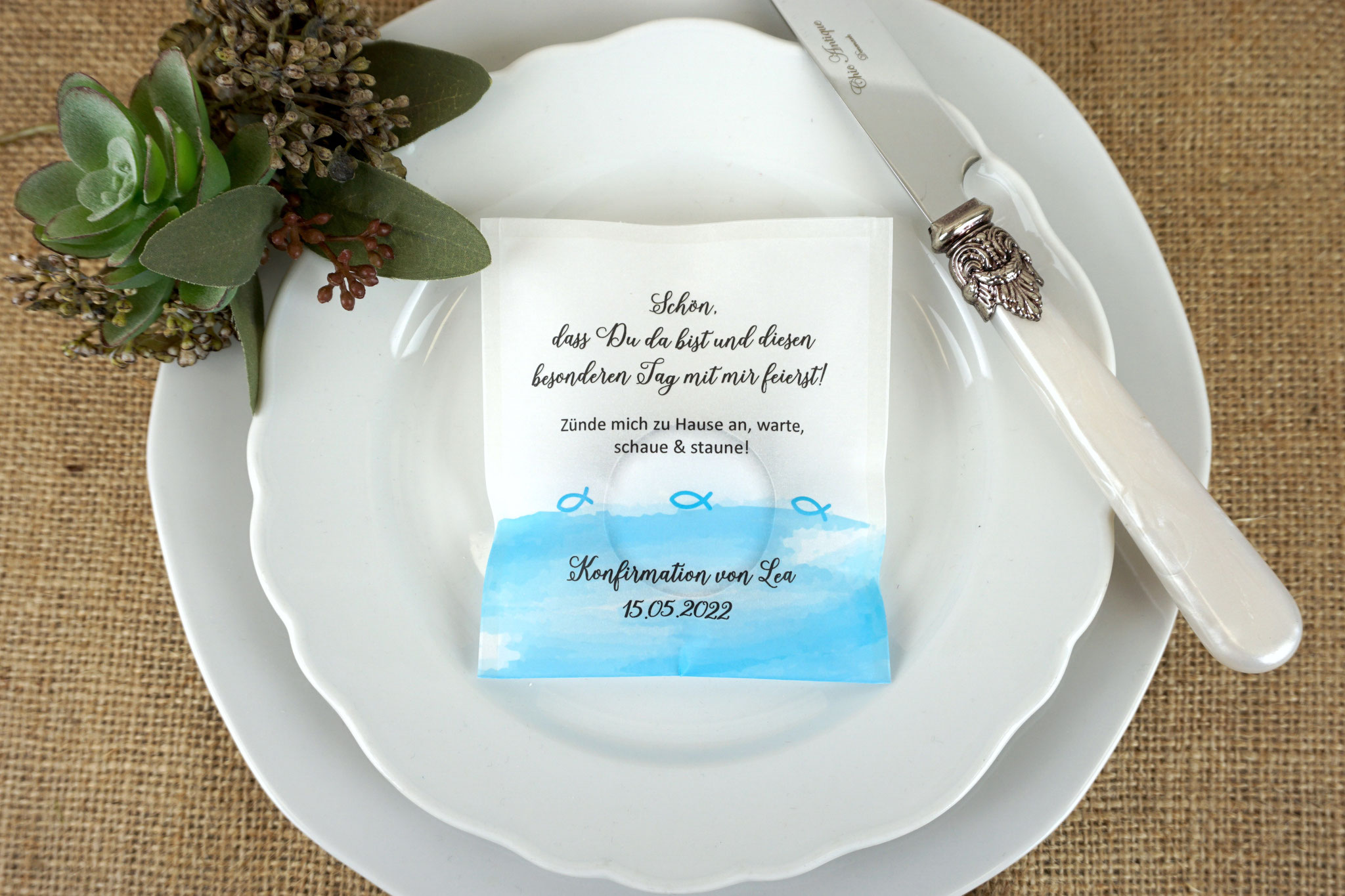 Licht-Botschaft  Design: Aquarellband/Fische Blau