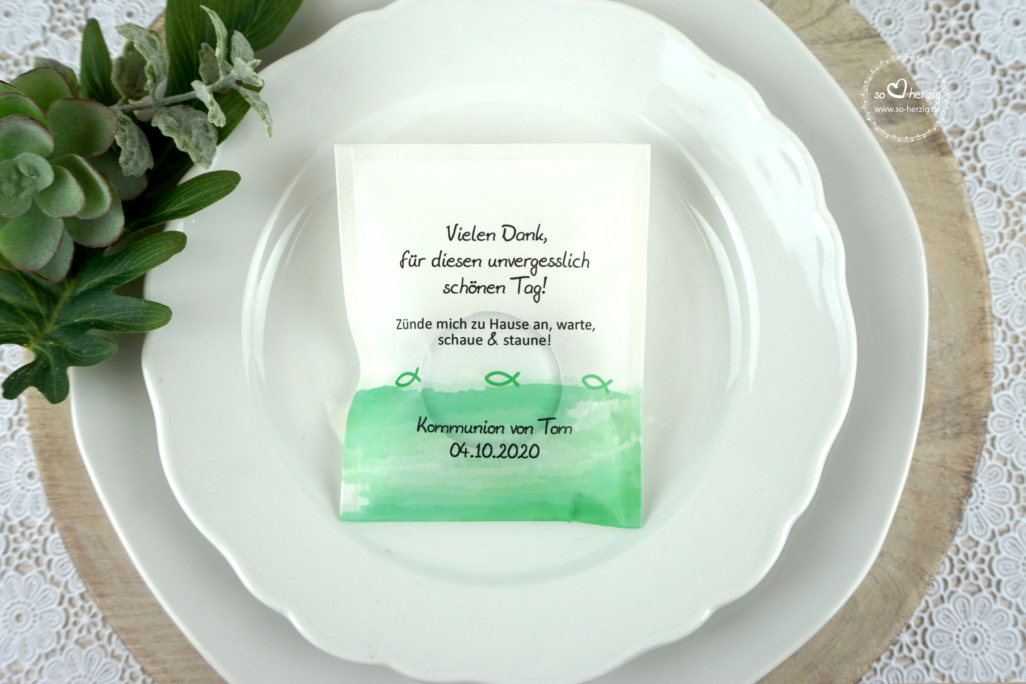 Lichtbotschaft Design: Aquarellband/Fische Grün
