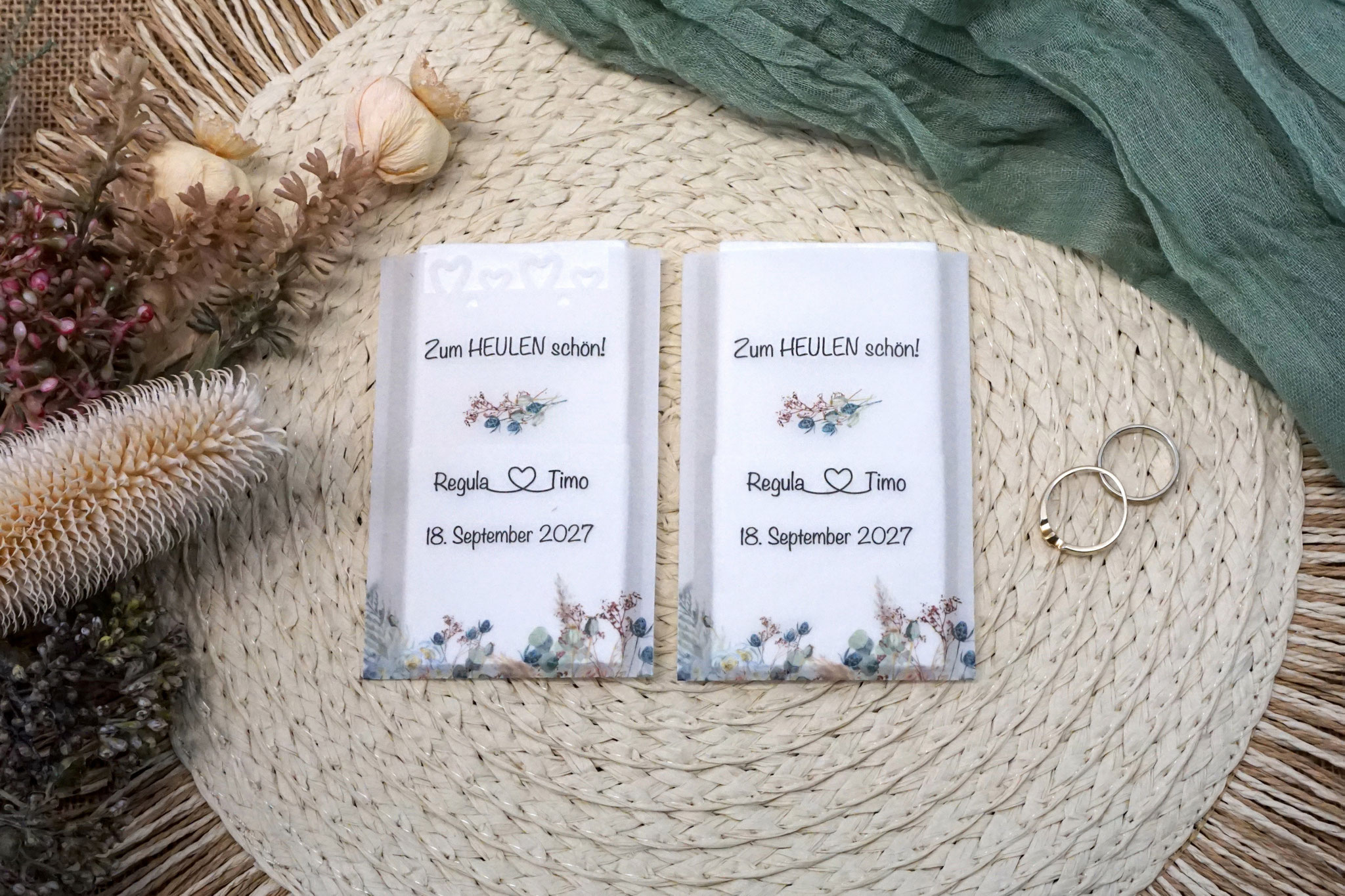 Design Boho, mit und ohne Herzrand